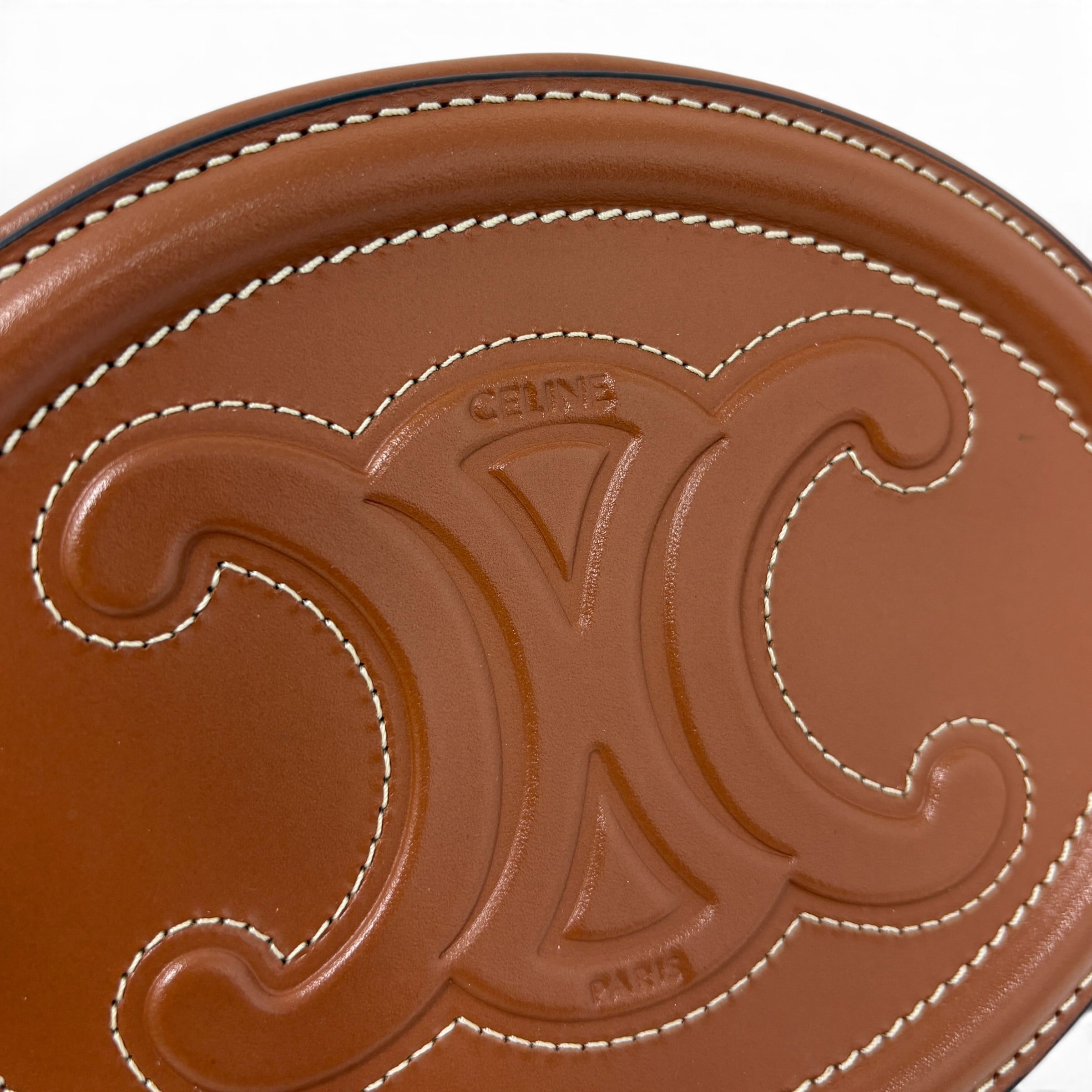 Celine Brown Cuir Triomphe Oval Bag