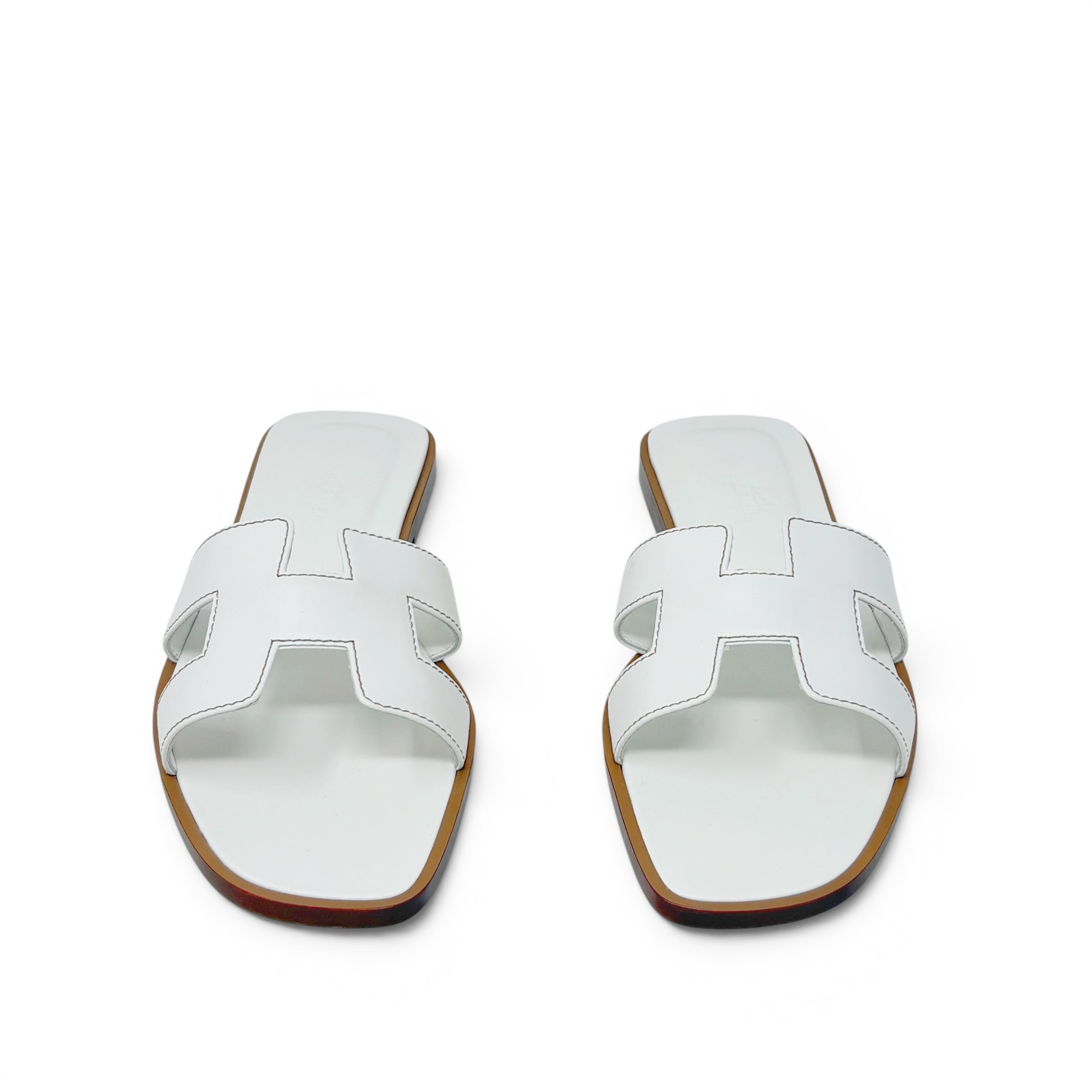 Hermes Blanc Oran Sandals 36.5