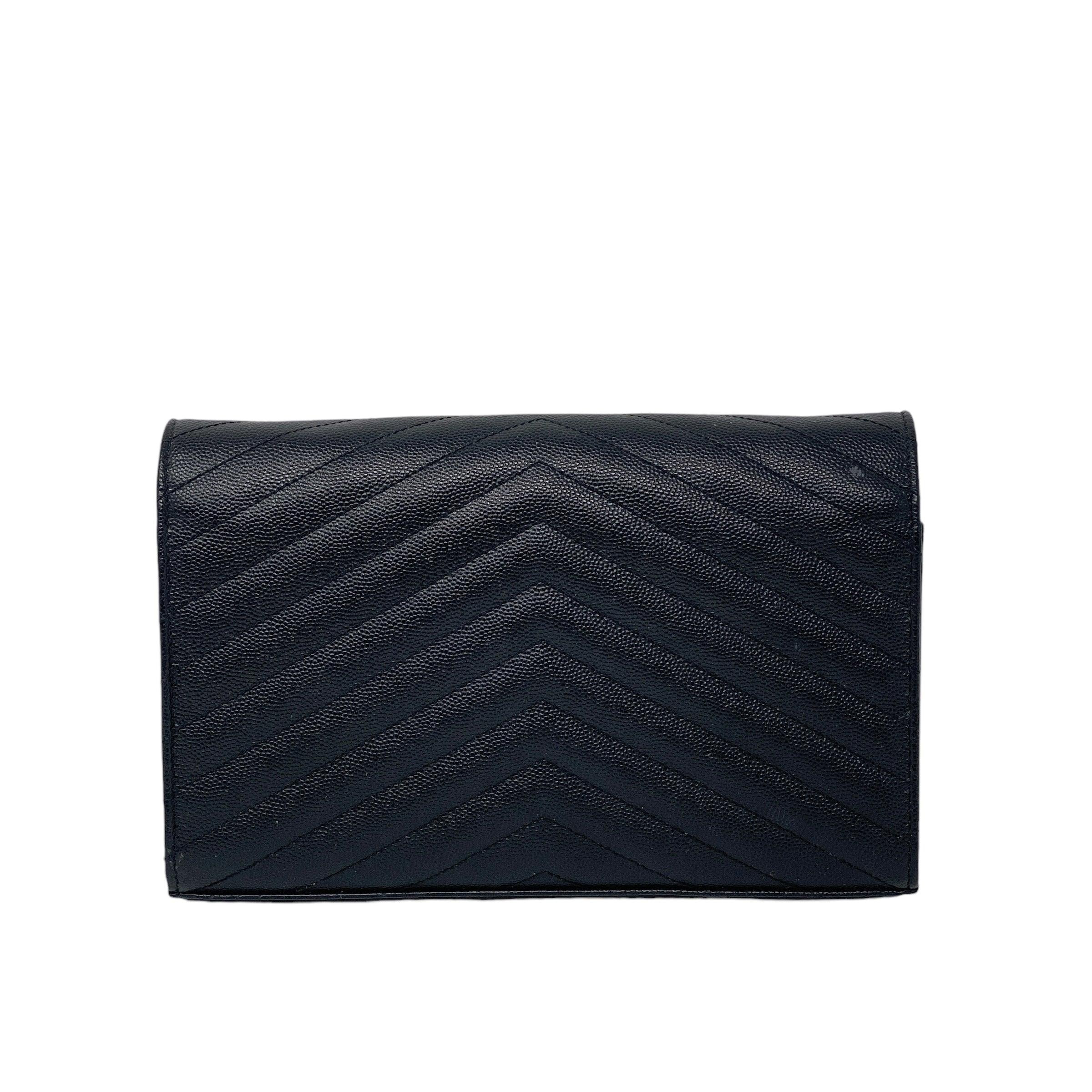 Saint Laurent Black Envelope Wallet On Chain