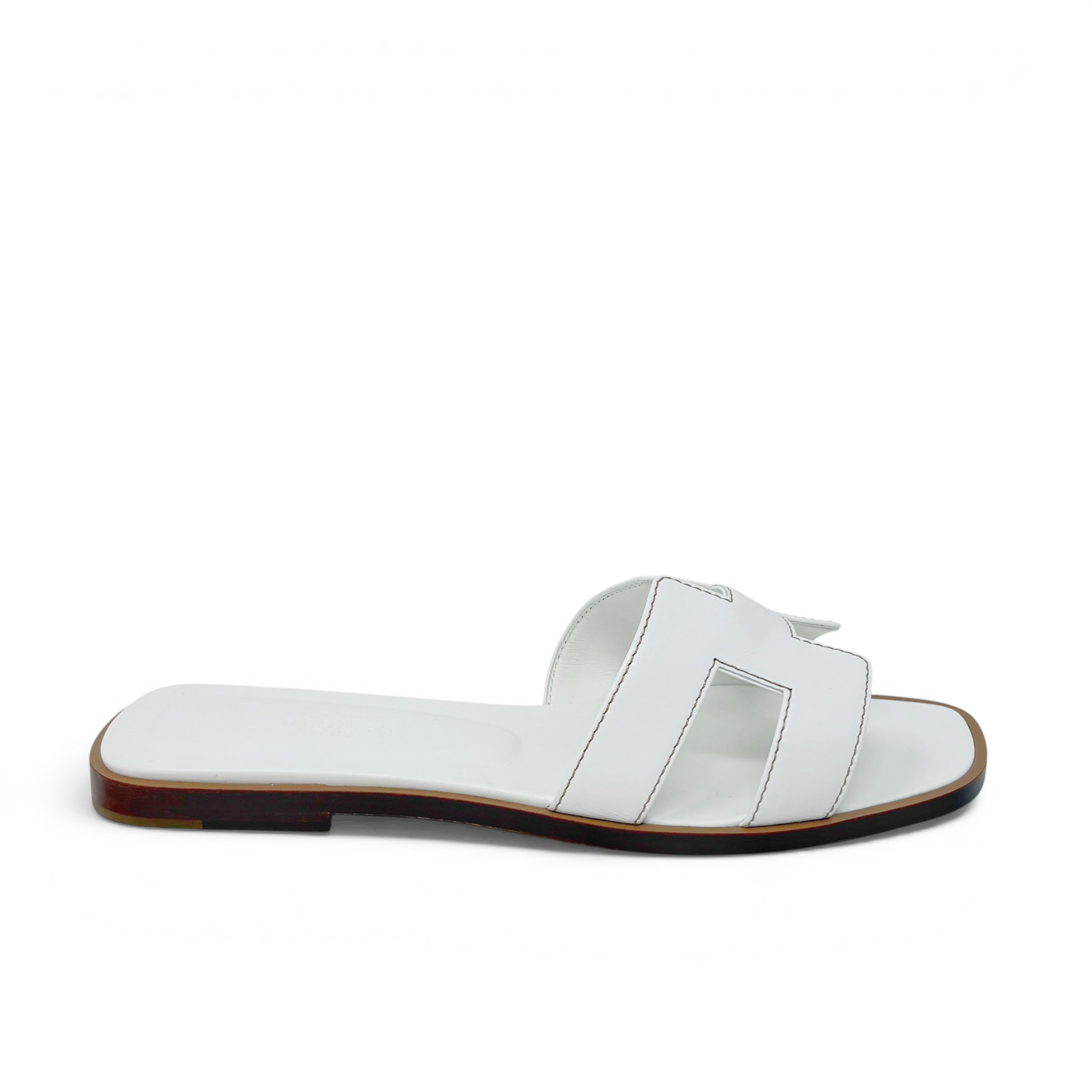Hermes Blanc Oran Sandals 36.5
