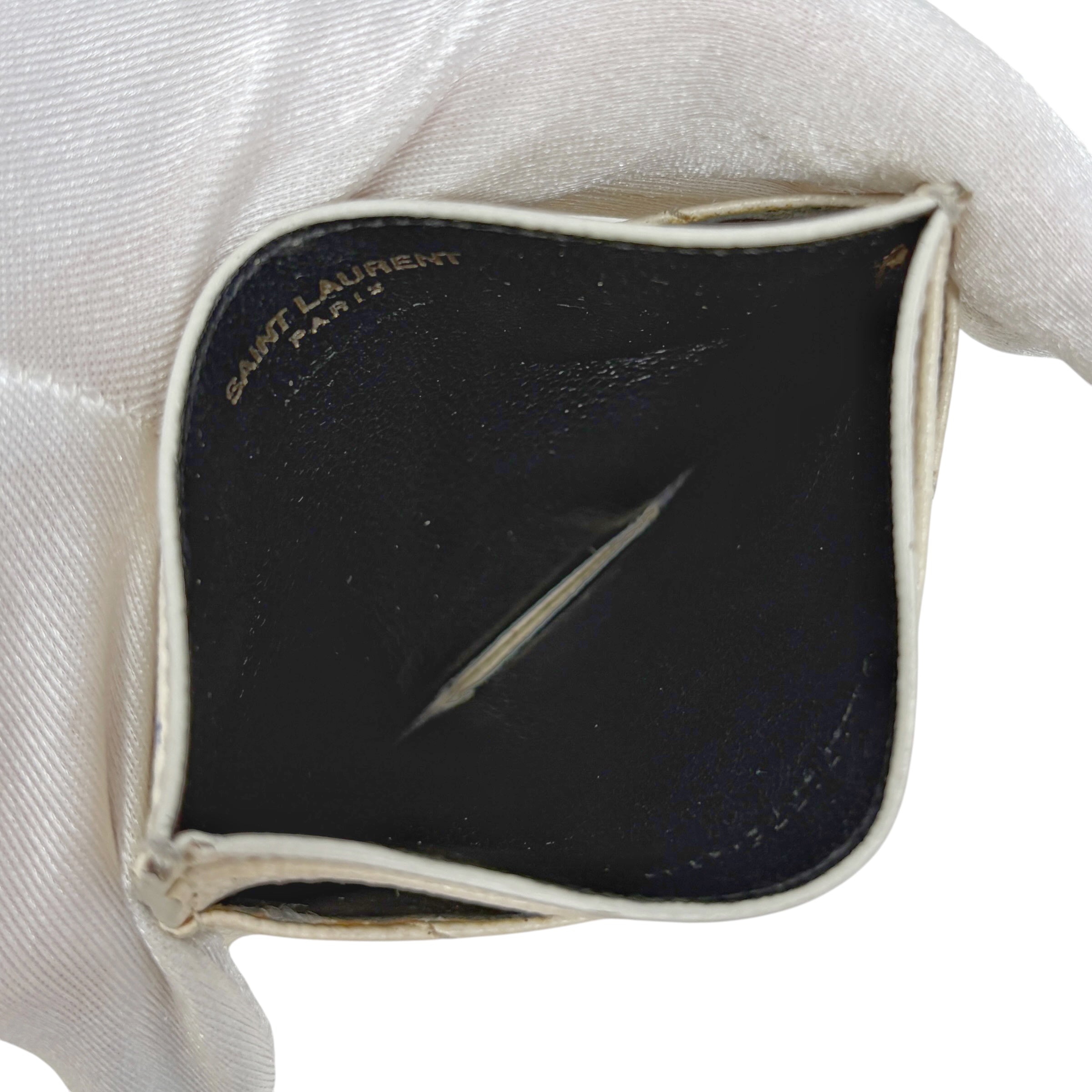 Saint Laurent Blanc Vintage Cassandre Card Holder