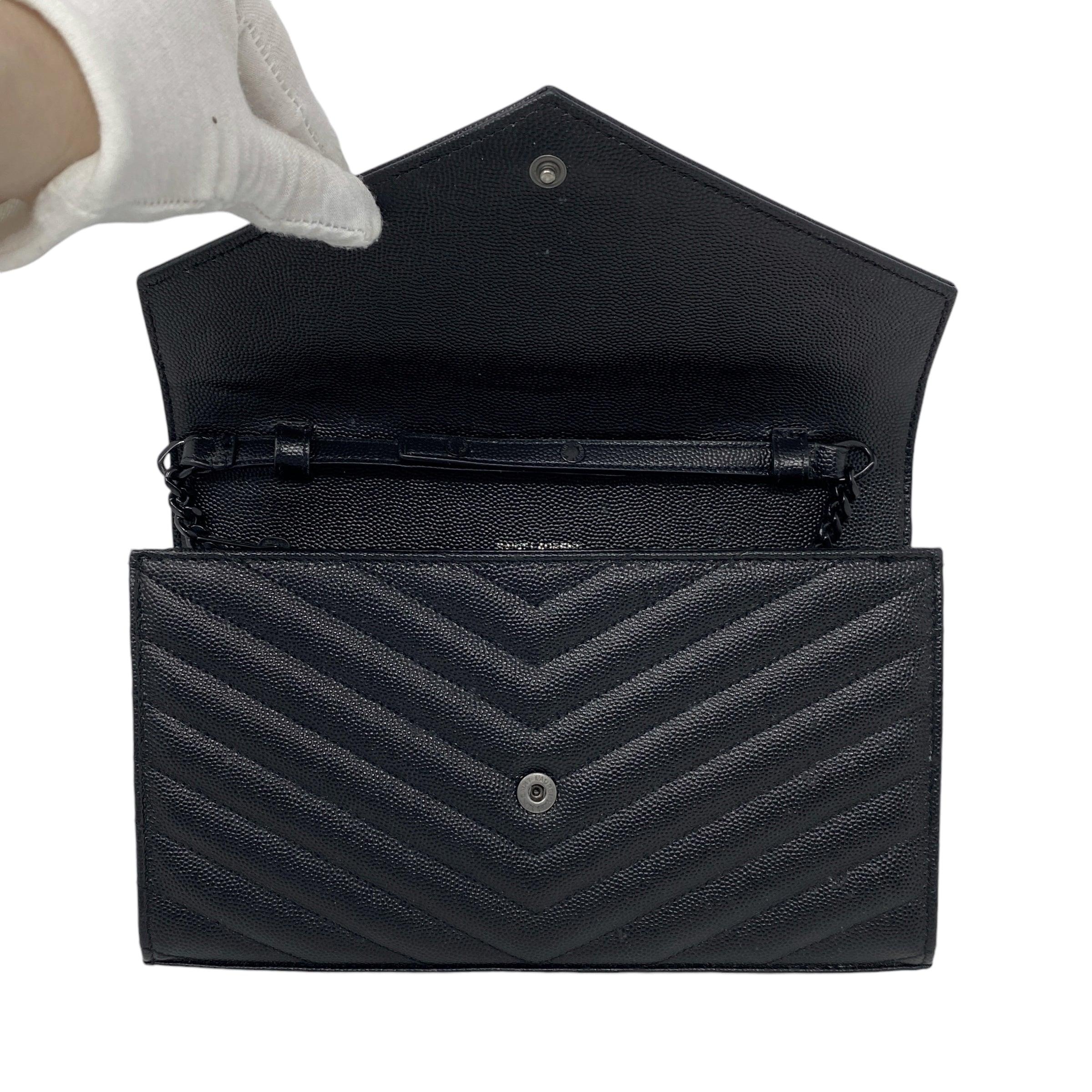 Saint Laurent Black Envelope Wallet On Chain