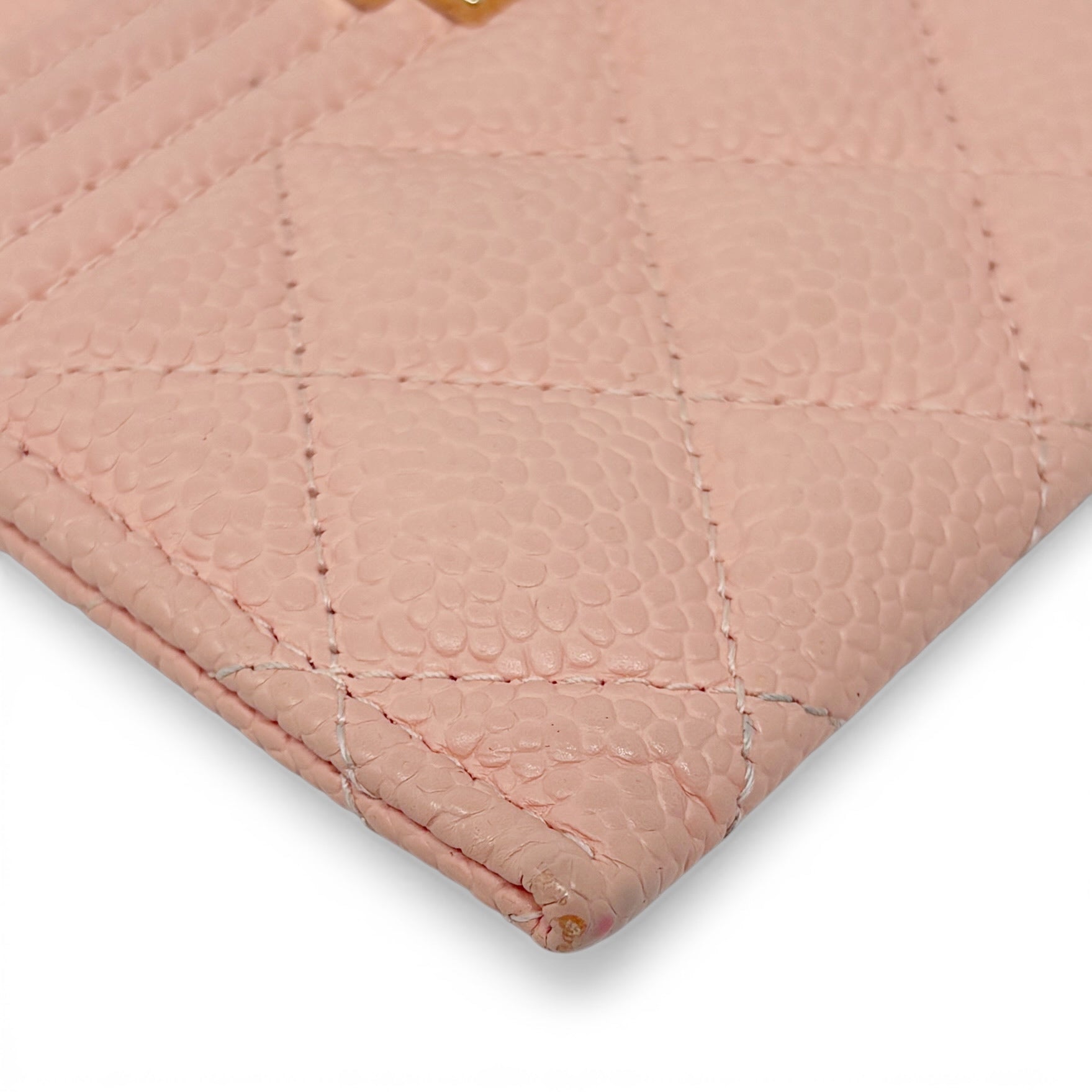 Chanel Peach Caviar Boy Cardholder