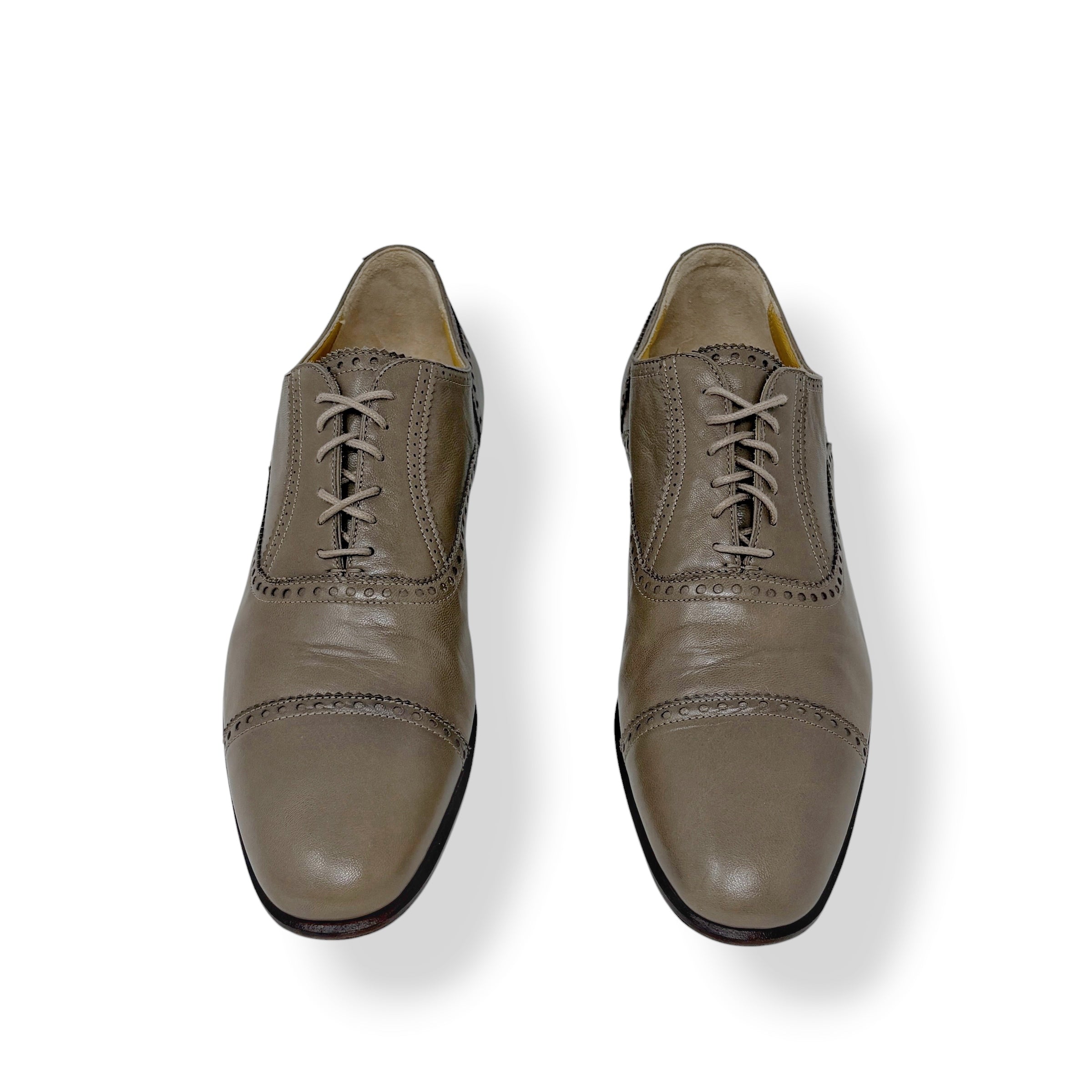 Hermes Brown Calfskin Oxford Loafers 38