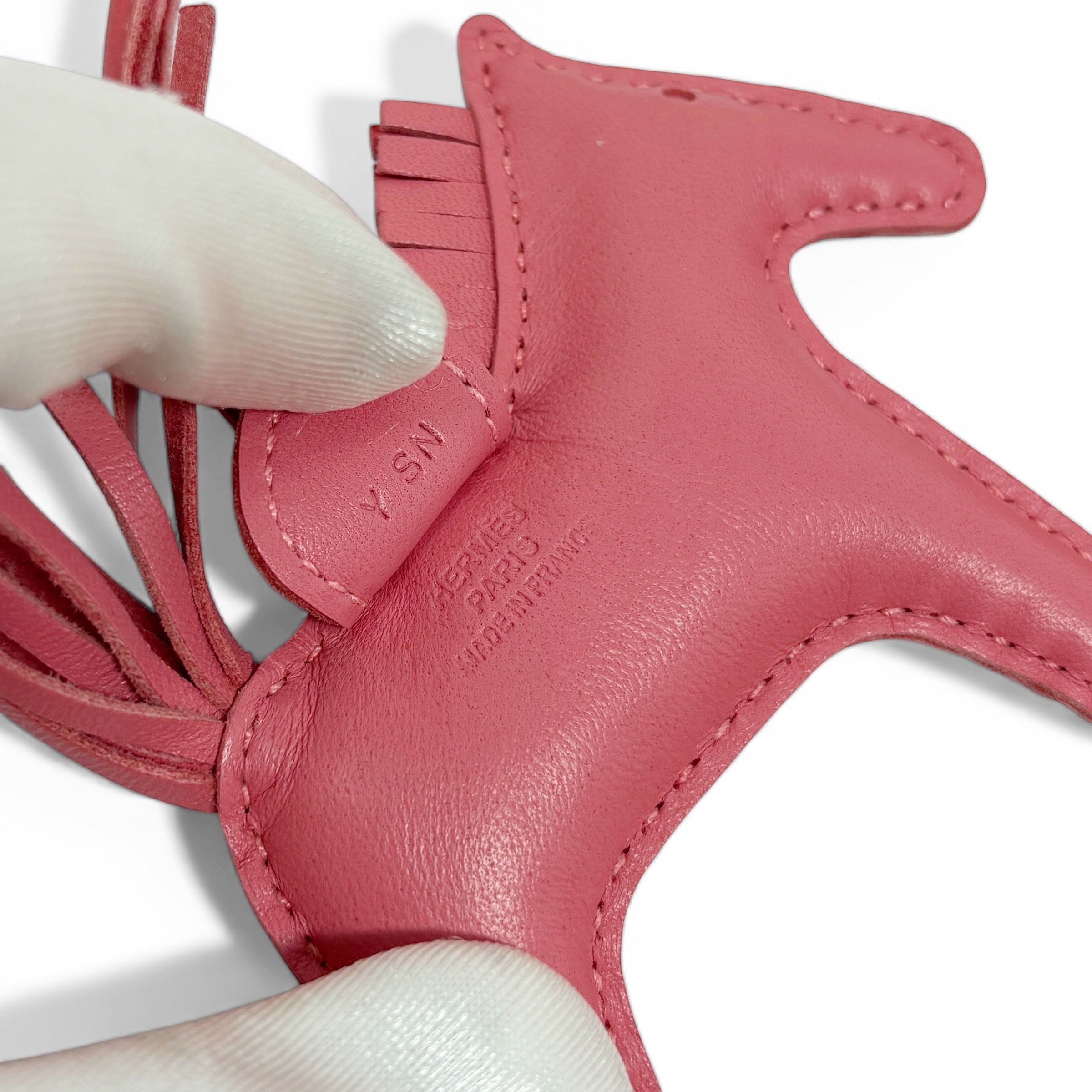 Hermes Rose Azalee Rodeo Charm PM