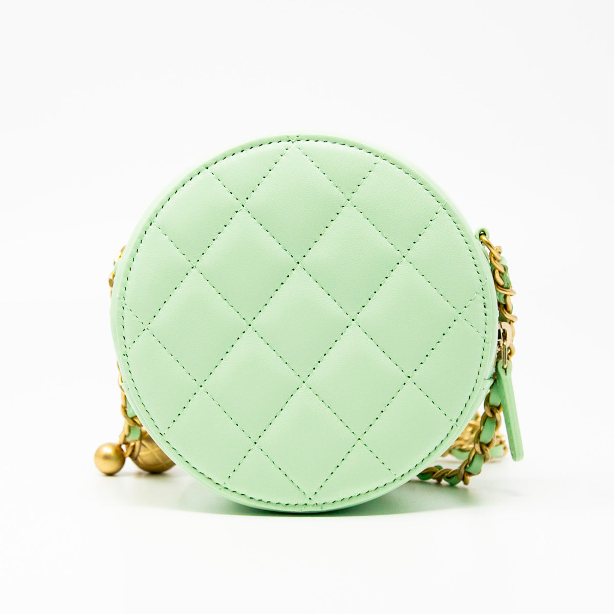 Chanel Green Pearl Crush Round Bag