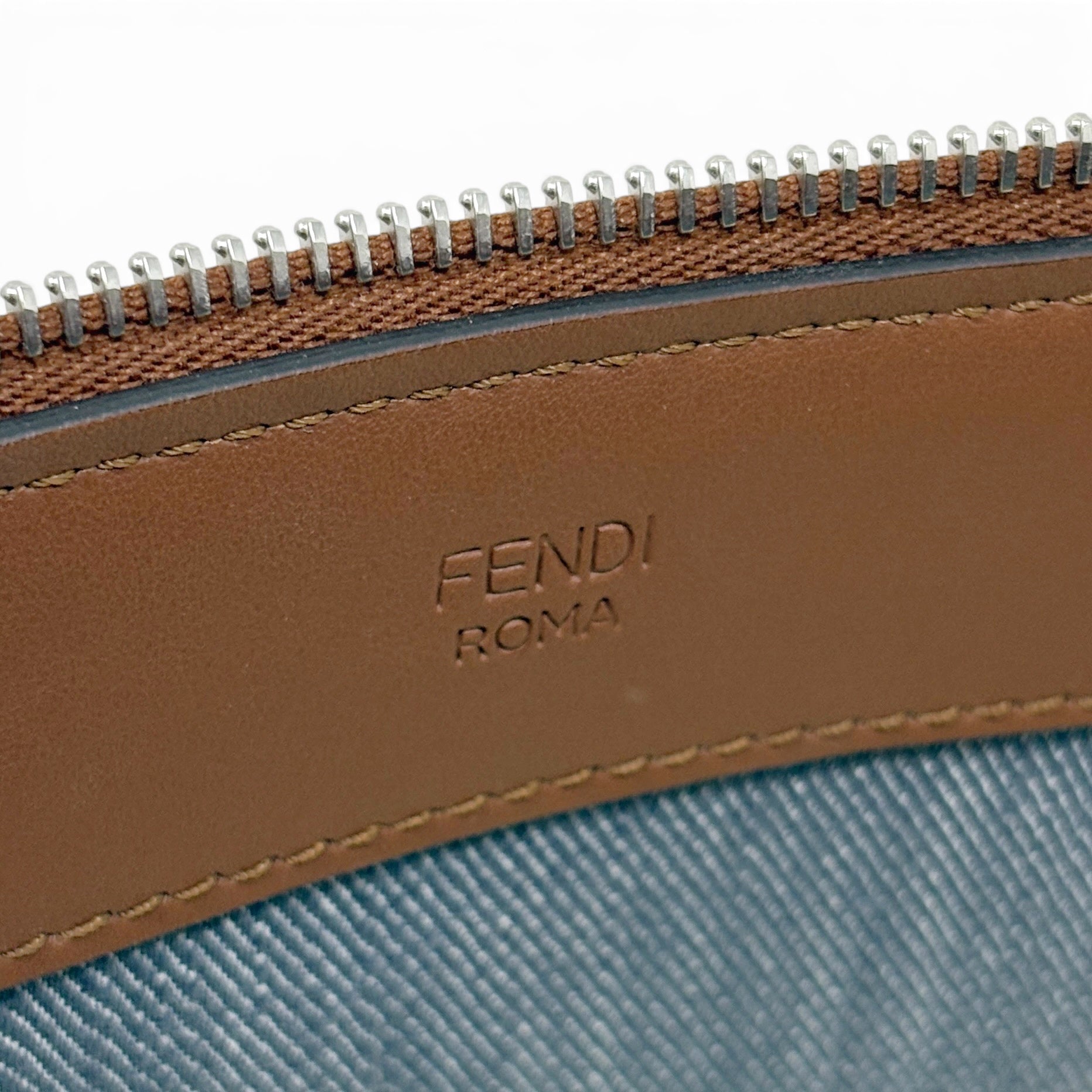 Fendi Denim Medium By The Way Boston Bag