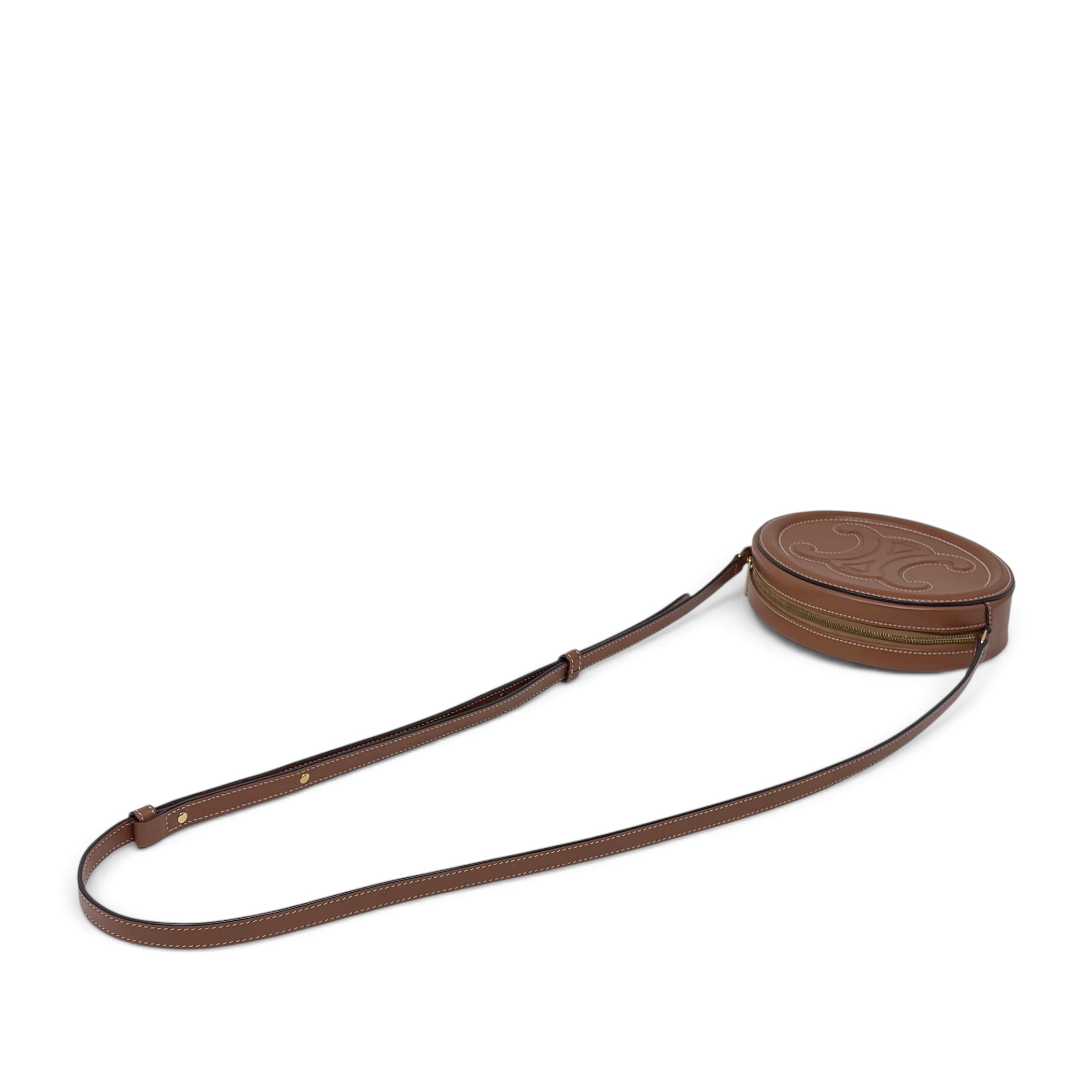 Celine Brown Cuir Triomphe Oval Bag