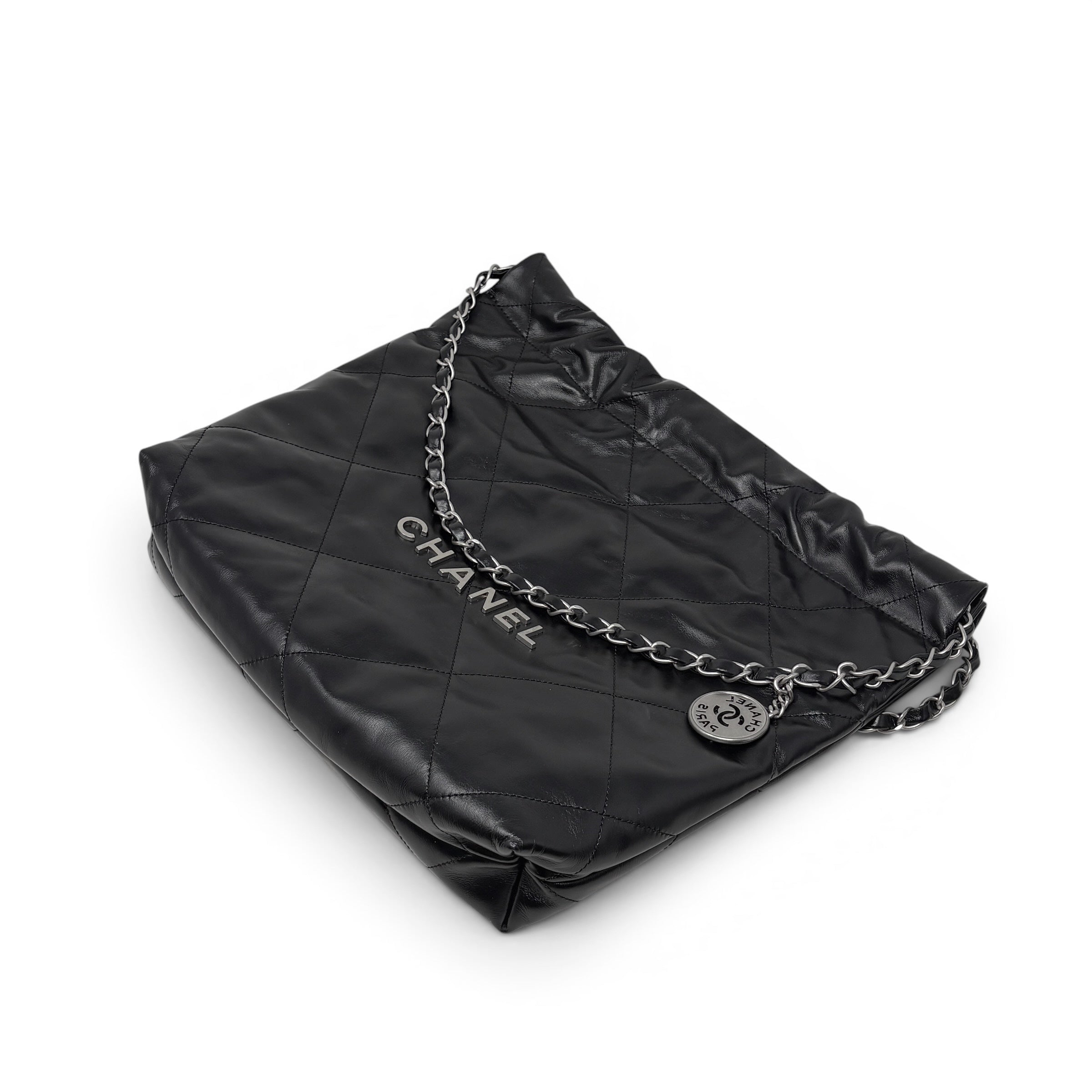 Chanel Black 22 Small Hobo Bag