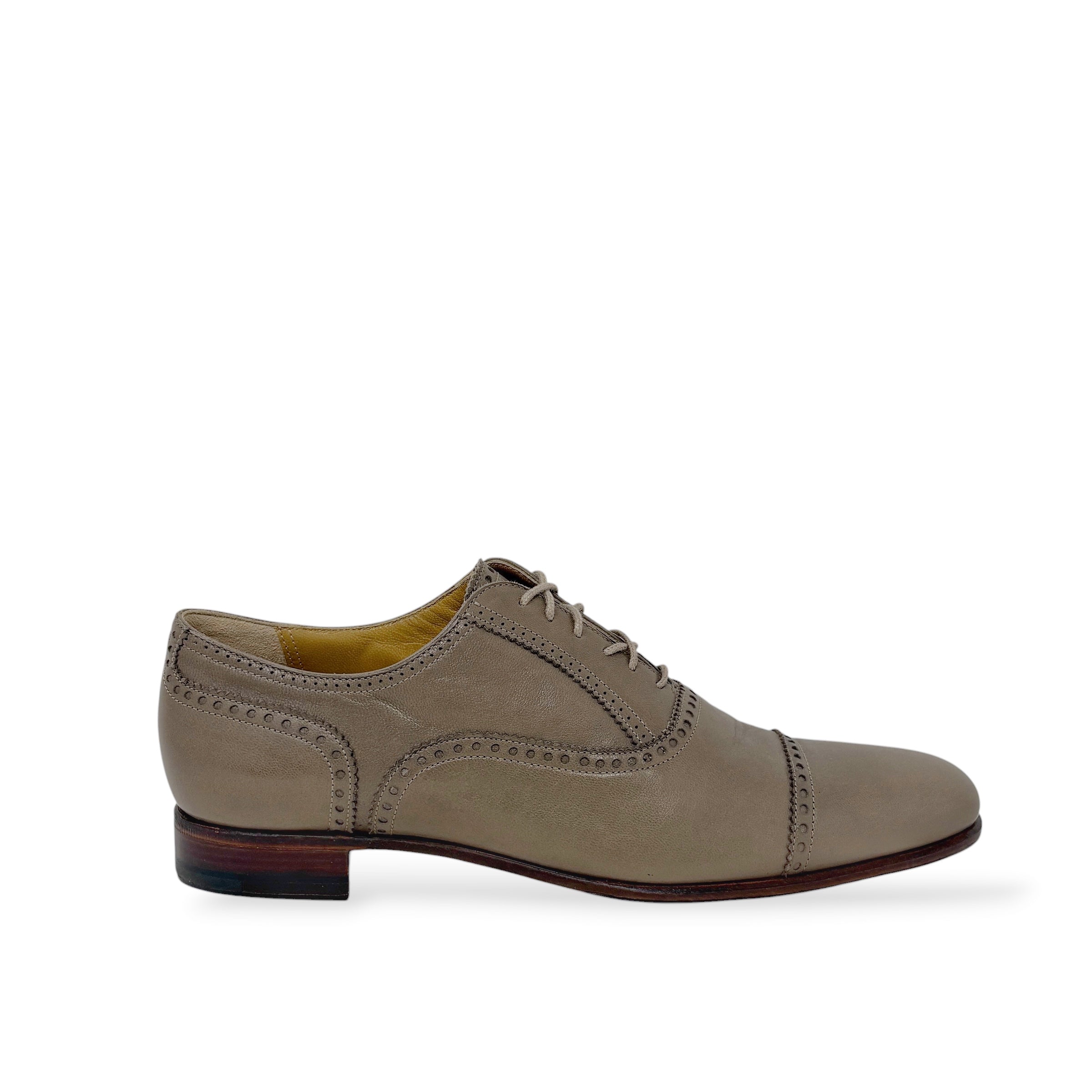 Hermes Brown Calfskin Oxford Loafers 38