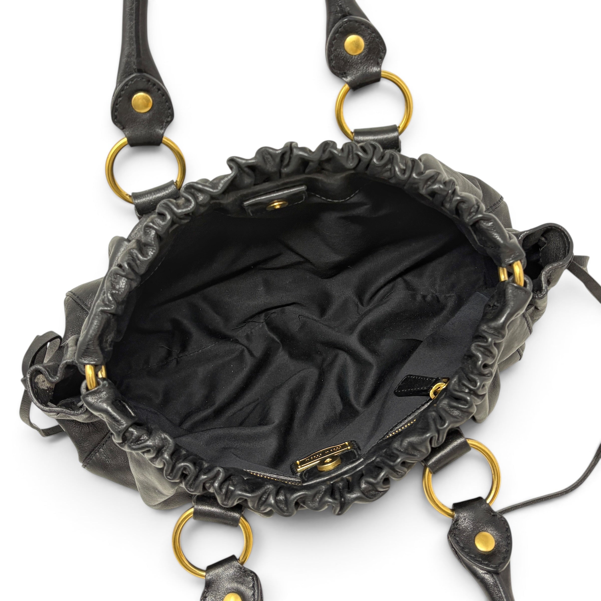 Miu Miu Black Vitello Bow Two Way Bag
