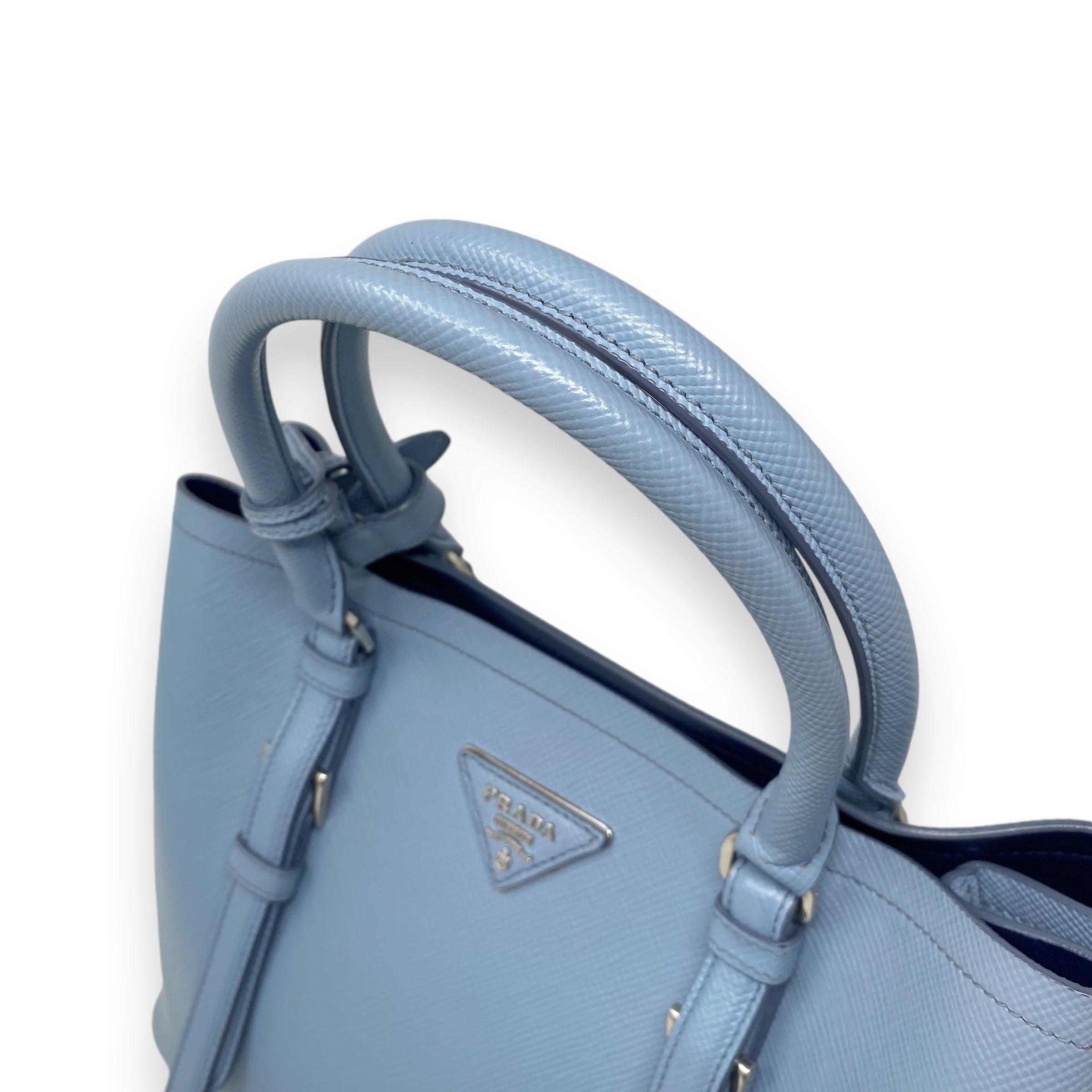 Prada Light Blue Small Double Tote