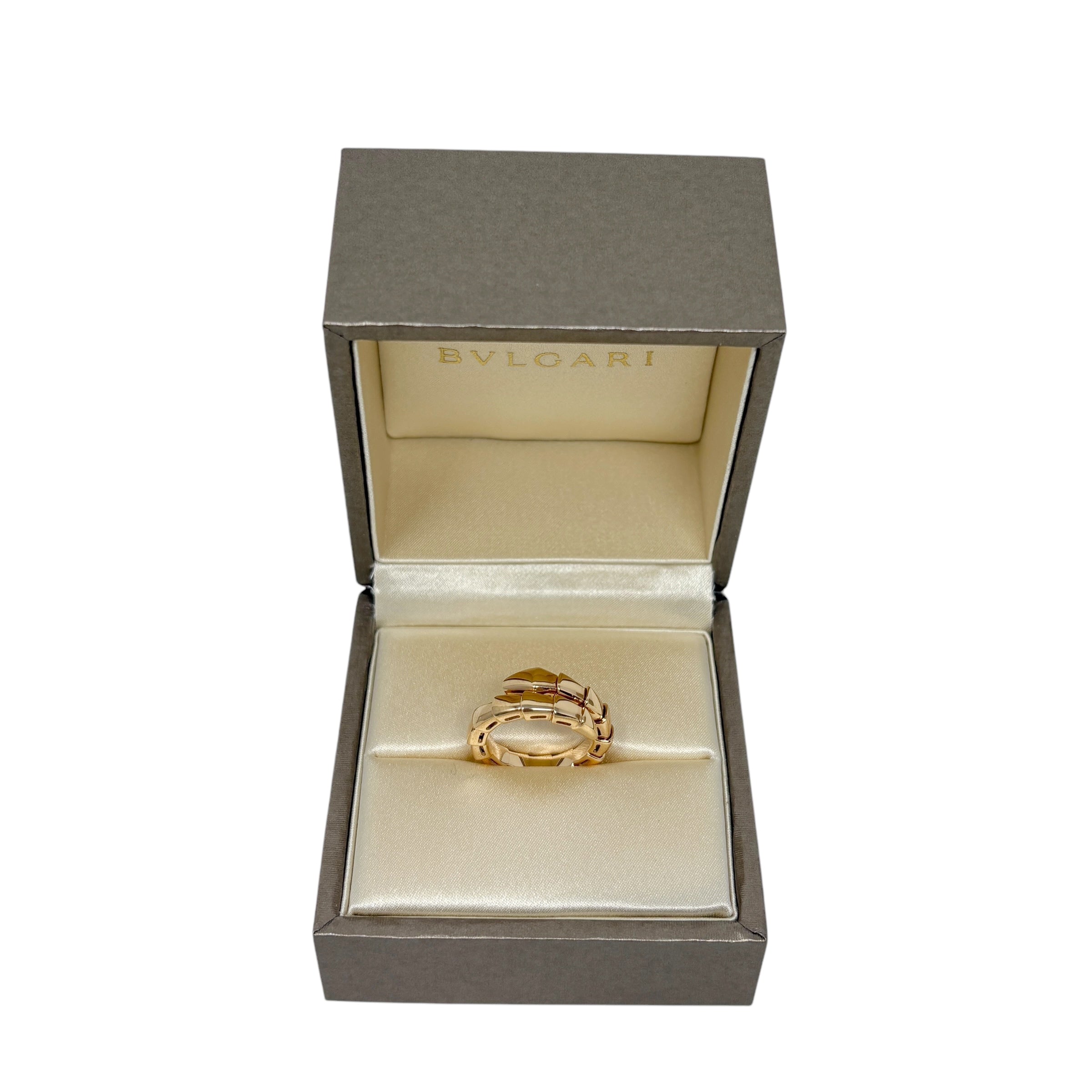 Bvlgari 18k Rose Gold Serpenti Viper Ring XS