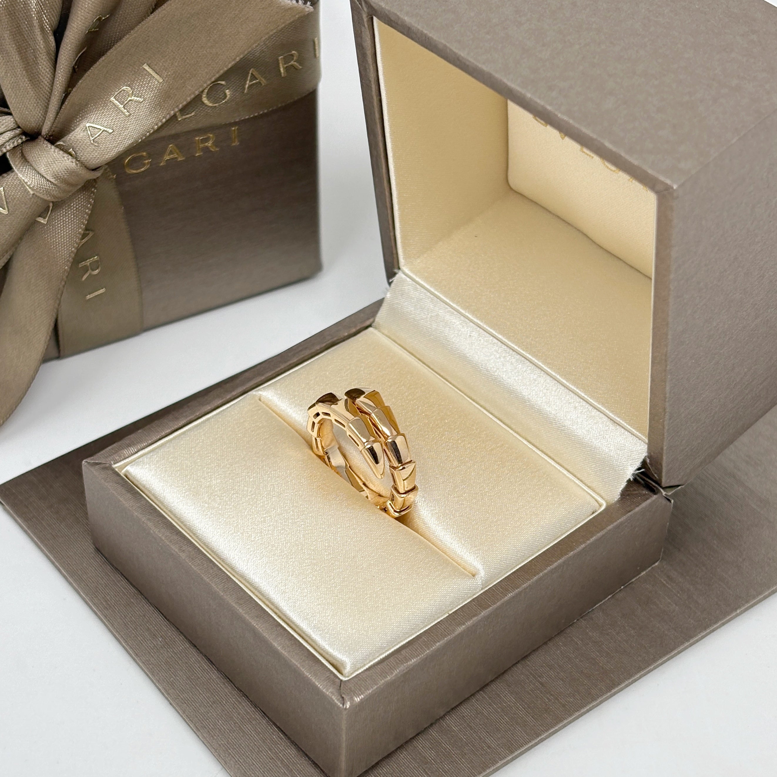 Bvlgari 18k Rose Gold Serpenti Viper Ring XS