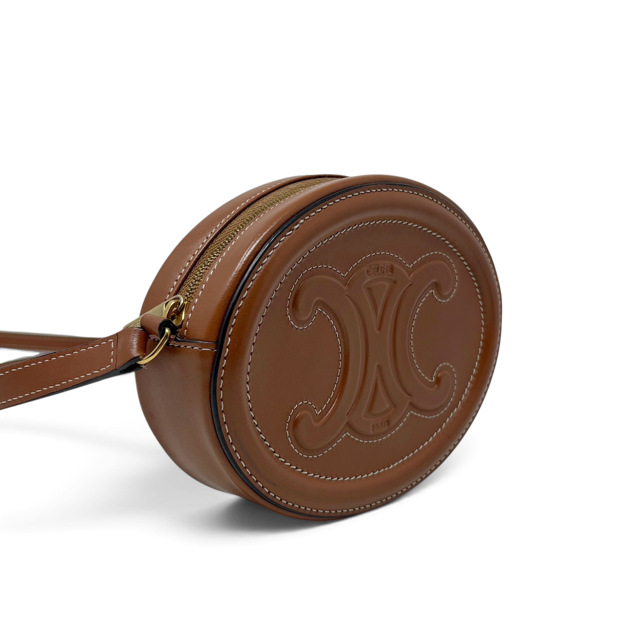 Celine Brown Cuir Triomphe Oval Bag