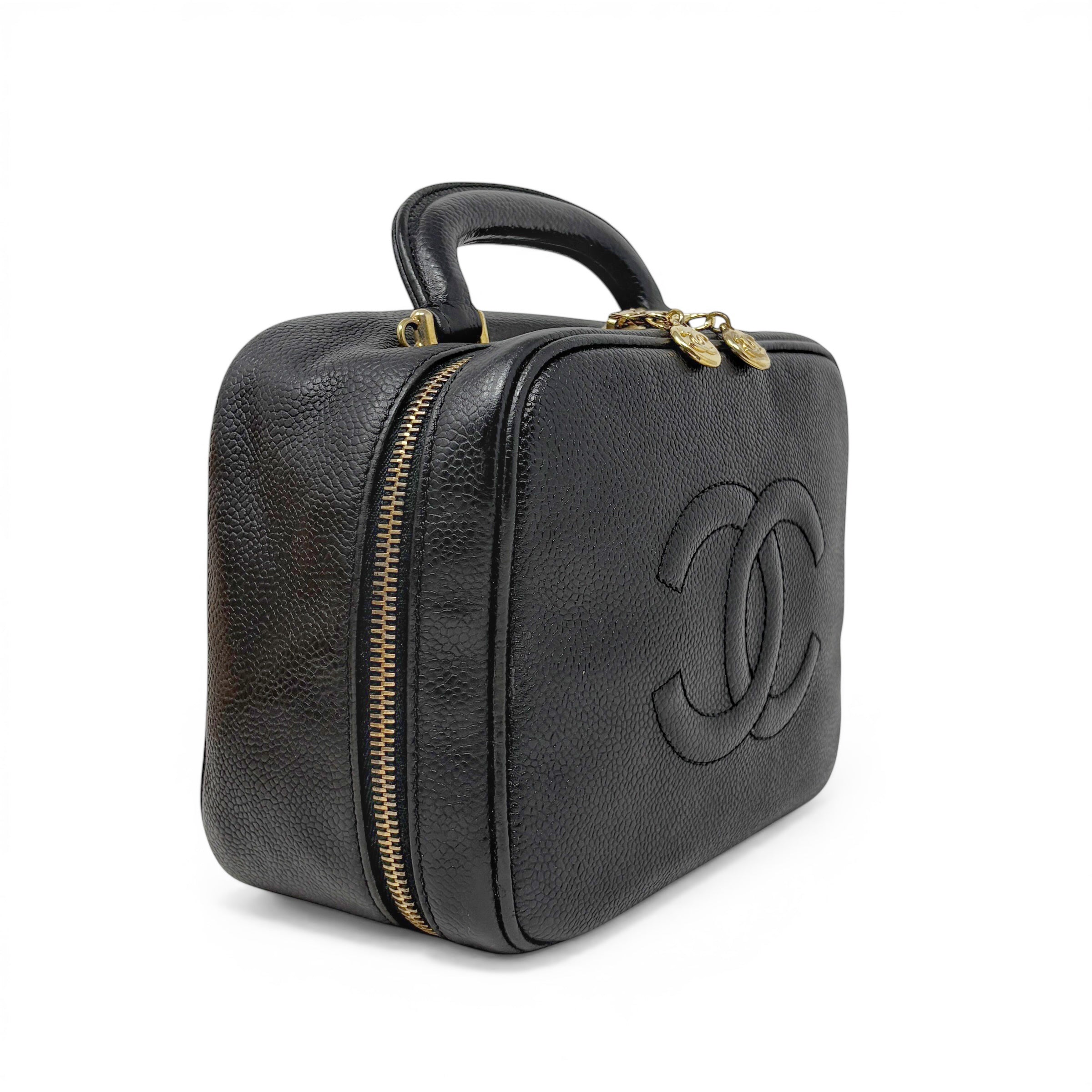 Chanel Vintage Black Lunch Box Vanity