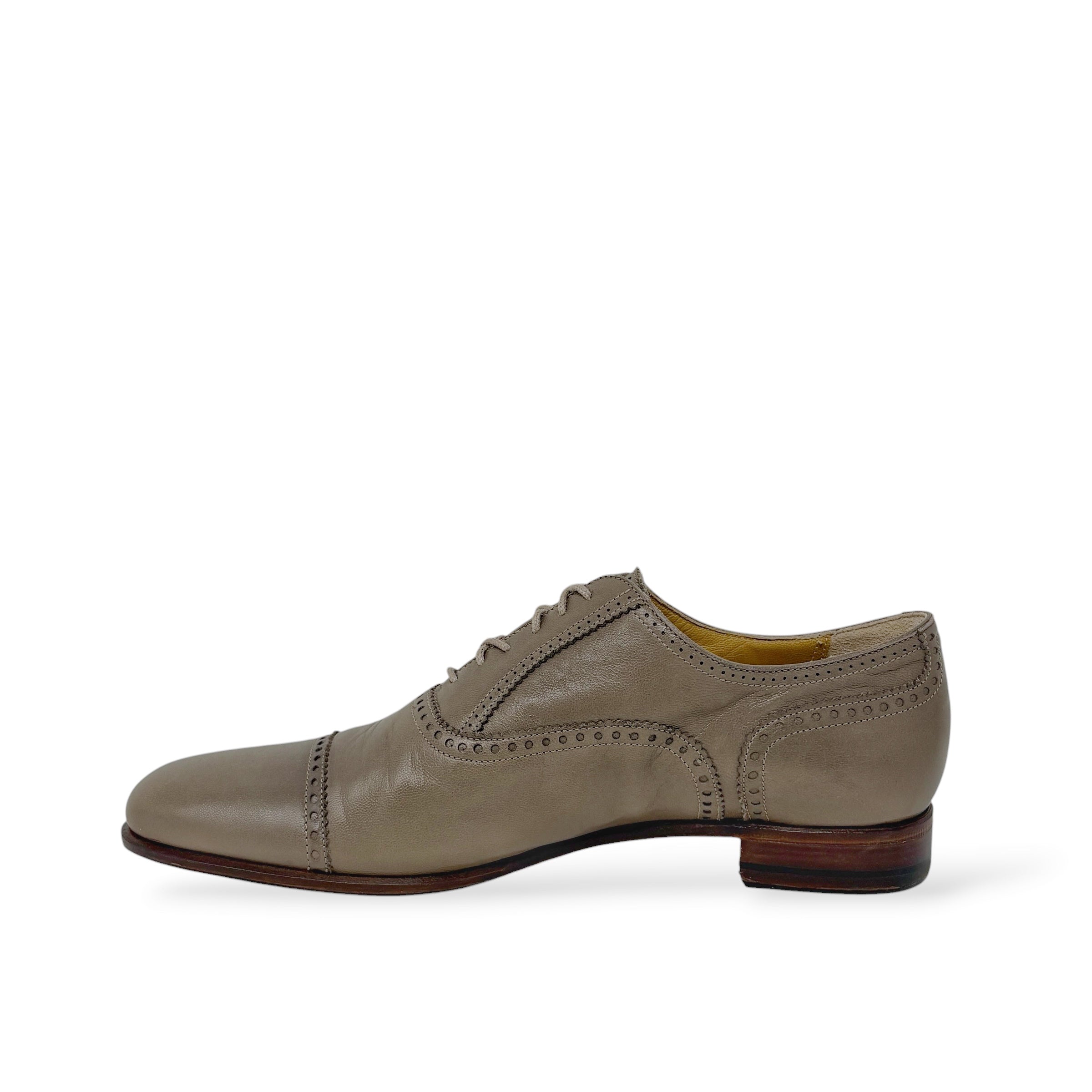 Hermes Brown Calfskin Oxford Loafers 38
