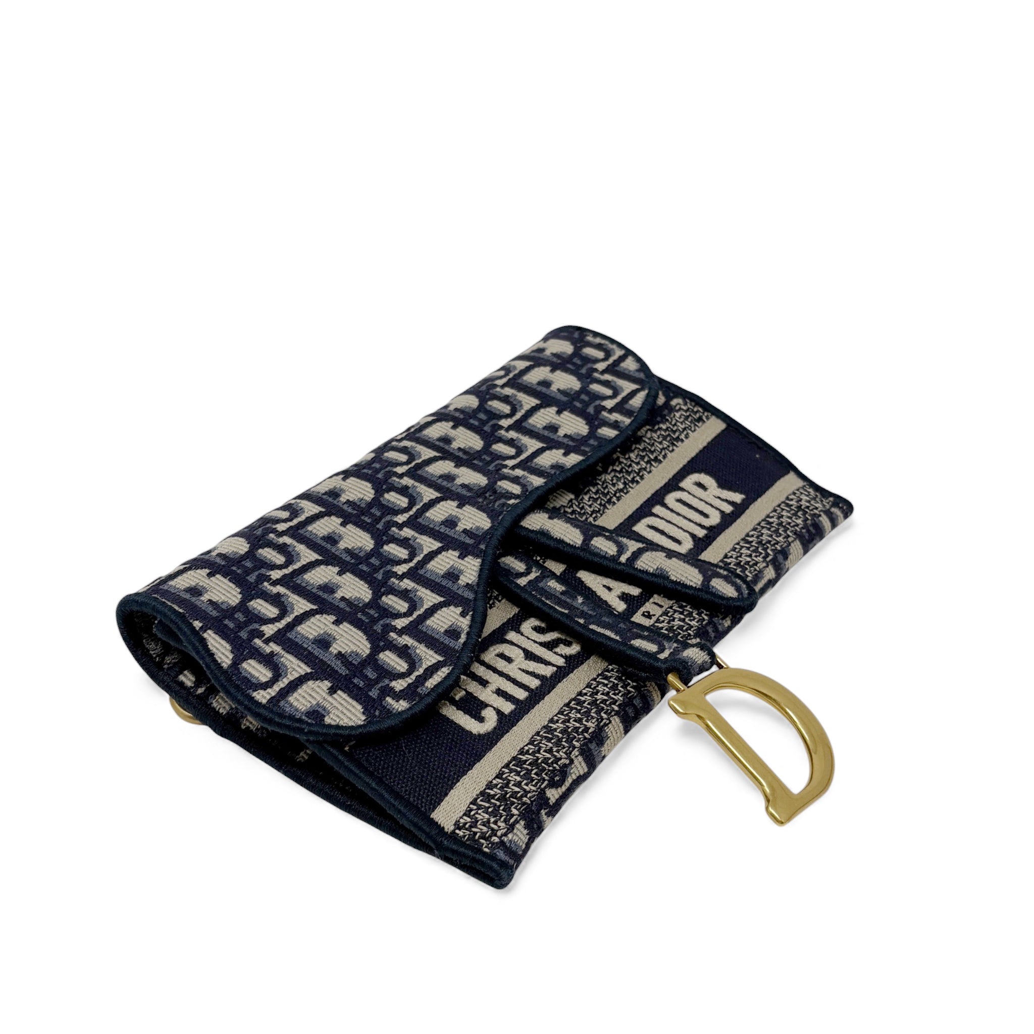 Dior Blue Oblique Slim Saddle Belt Pouch