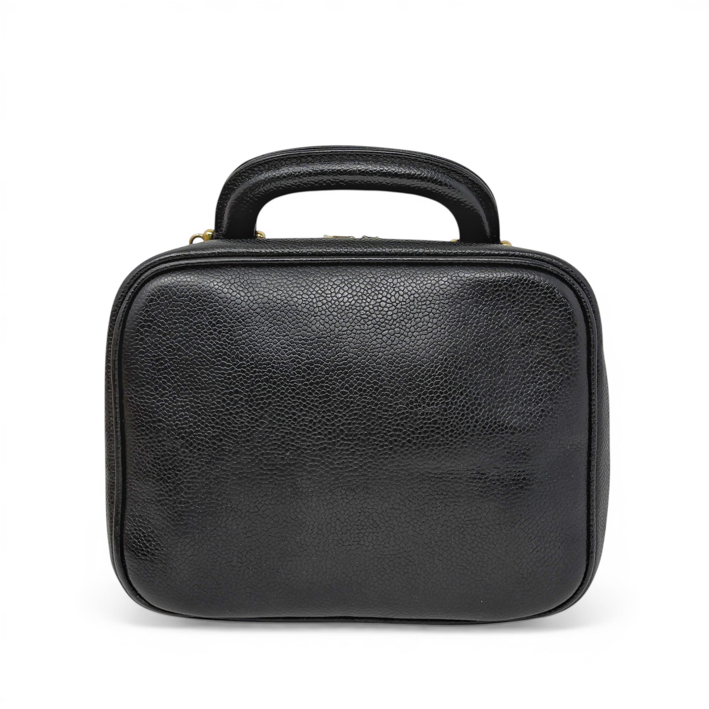 Chanel Vintage Black Lunch Box Vanity