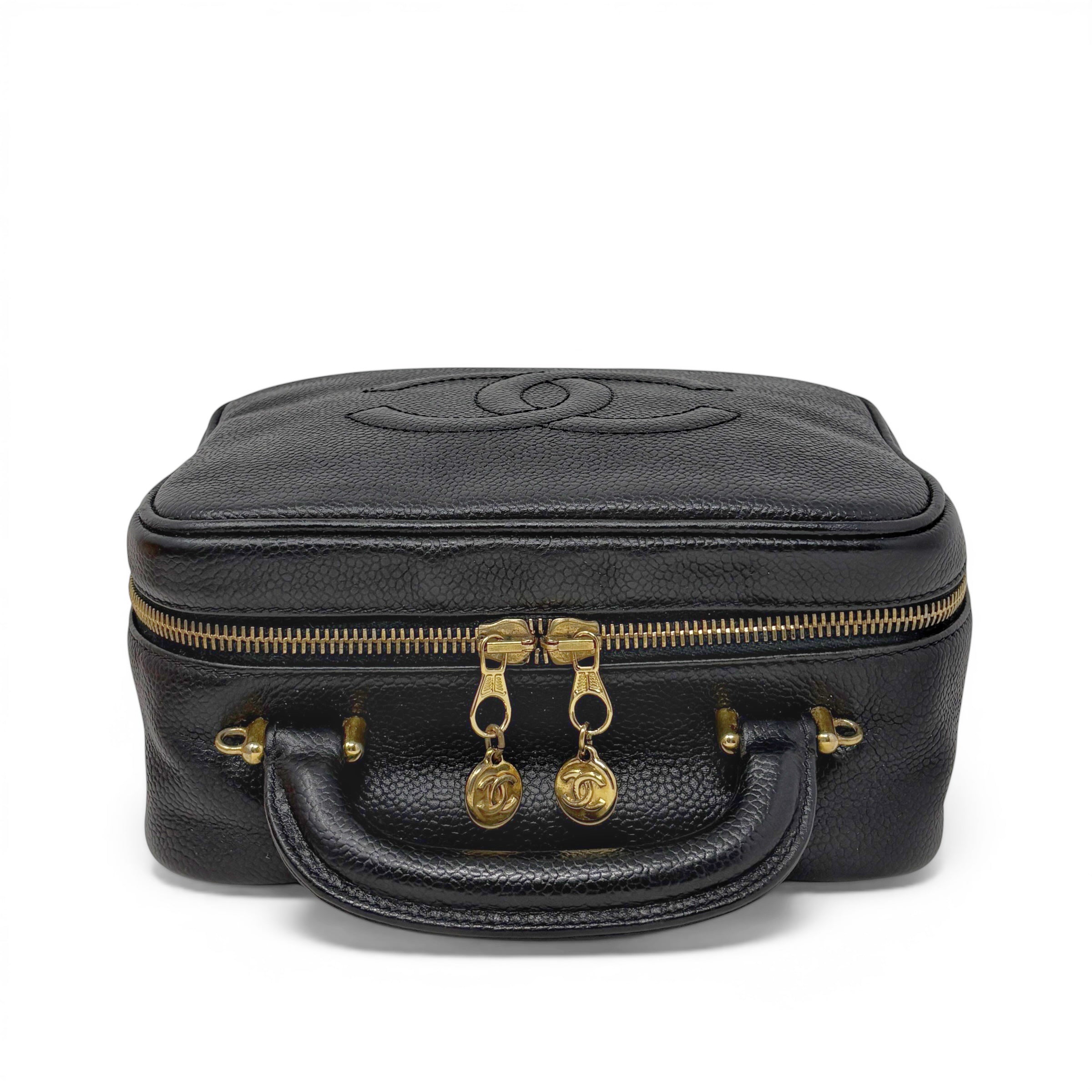 Chanel Vintage Black Lunch Box Vanity