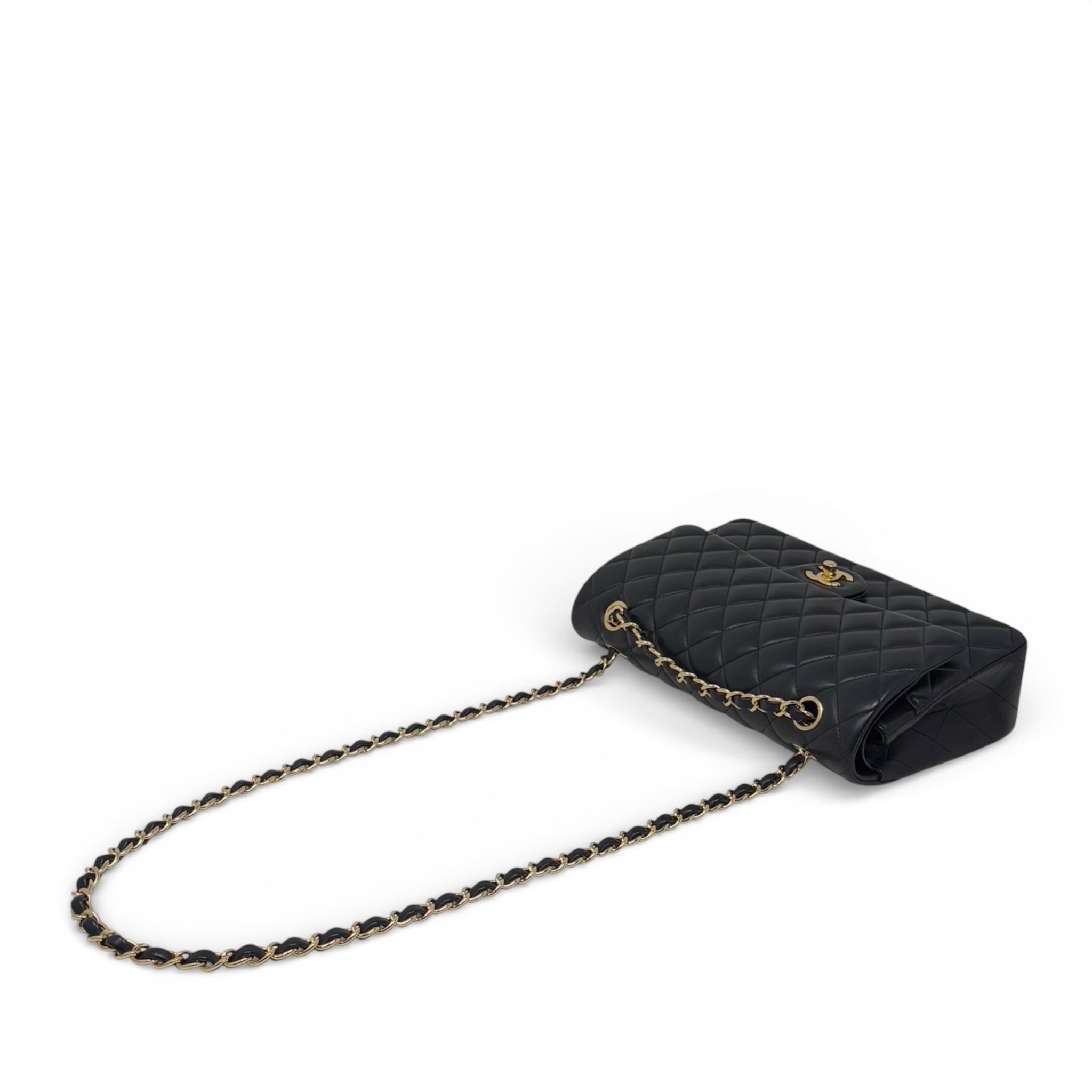 Chanel Black Lambskin Medium Classic Flap