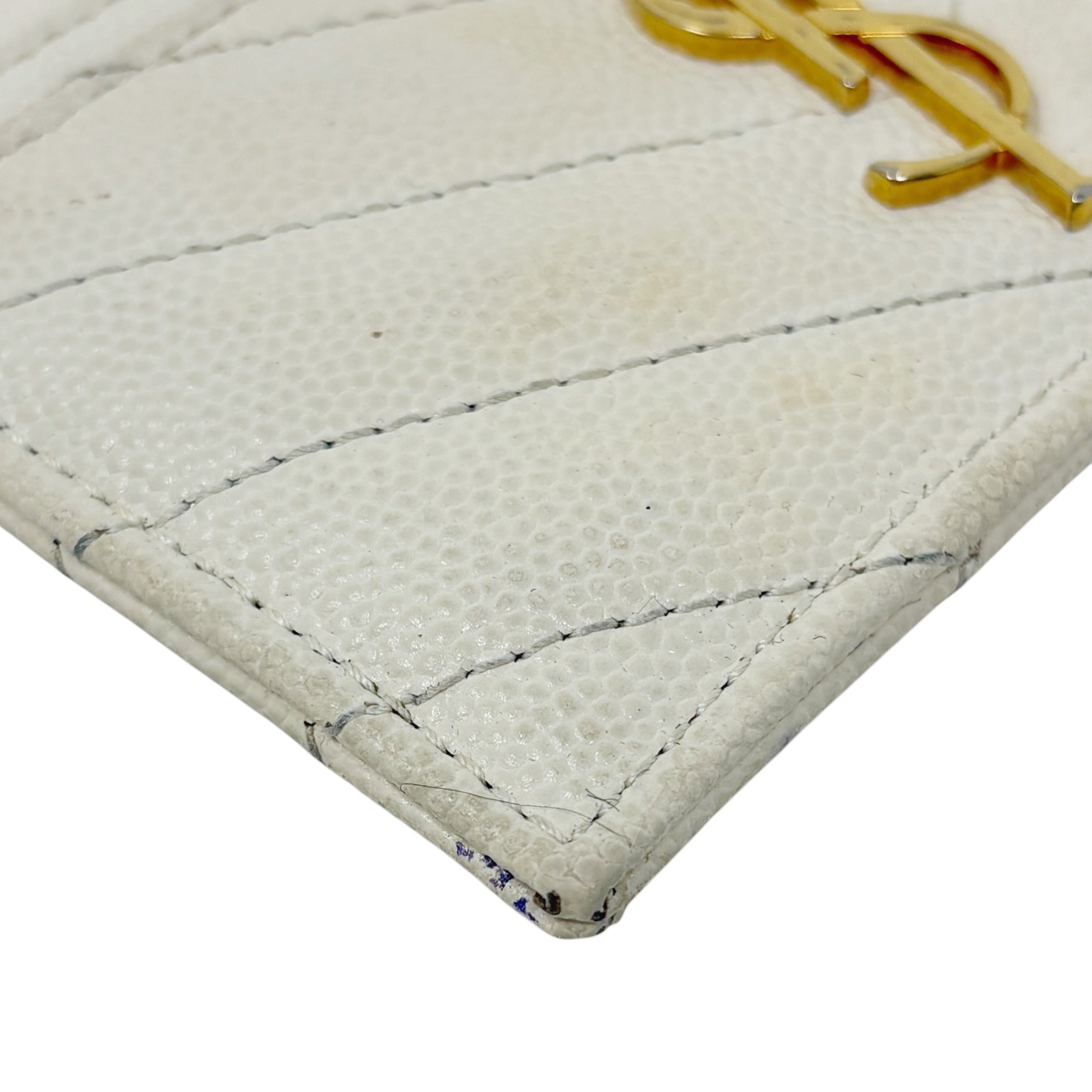 Saint Laurent Blanc Vintage Cassandre Card Holder