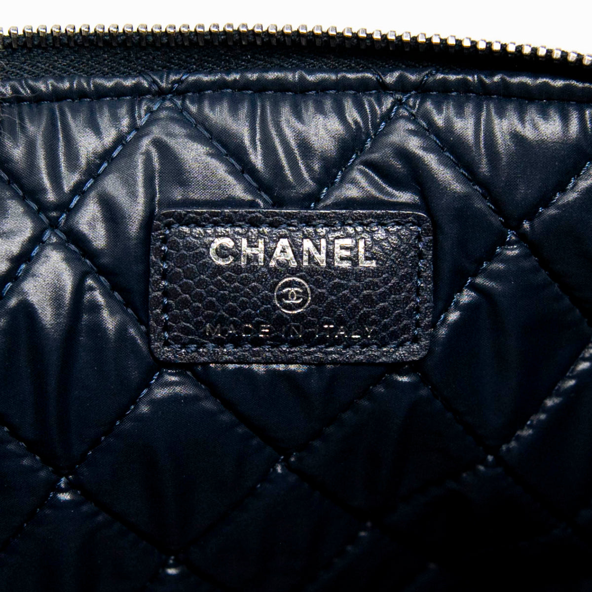 Chanel Navy Medium O Case Pouch