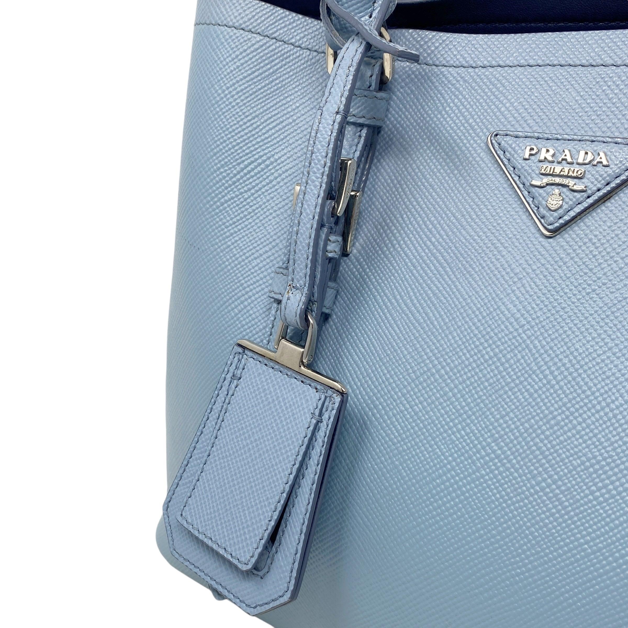 Prada Light Blue Small Double Tote