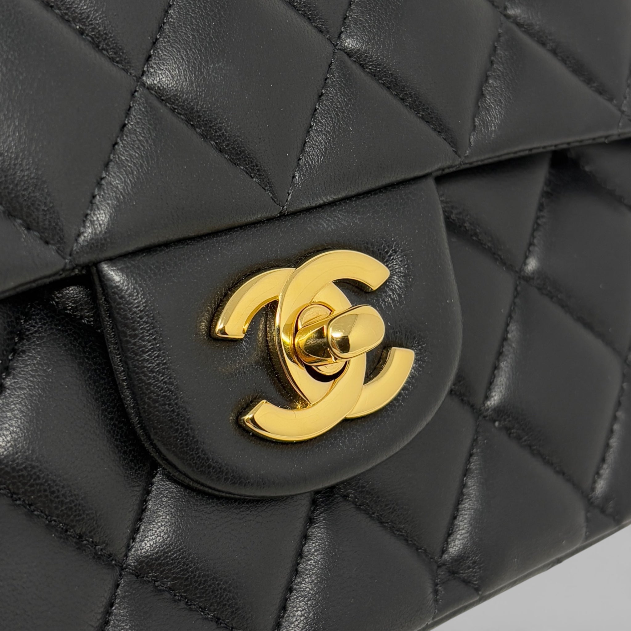 Chanel Black Lambskin Medium Classic Flap