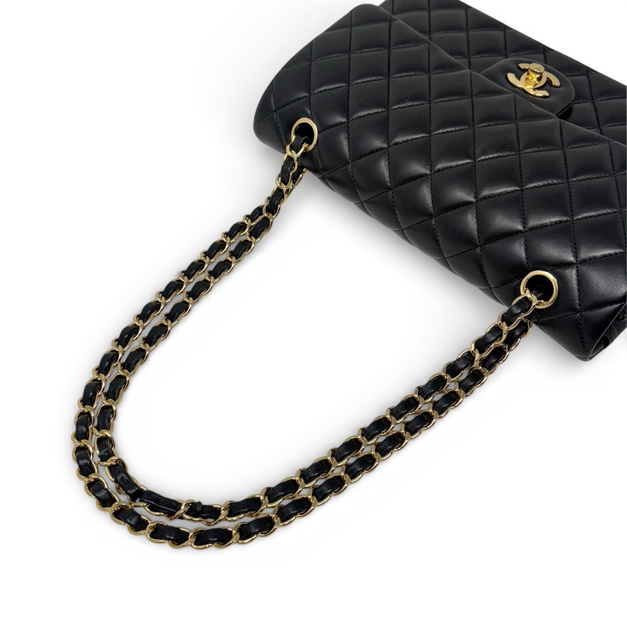 Chanel Black Lambskin Medium Classic Flap