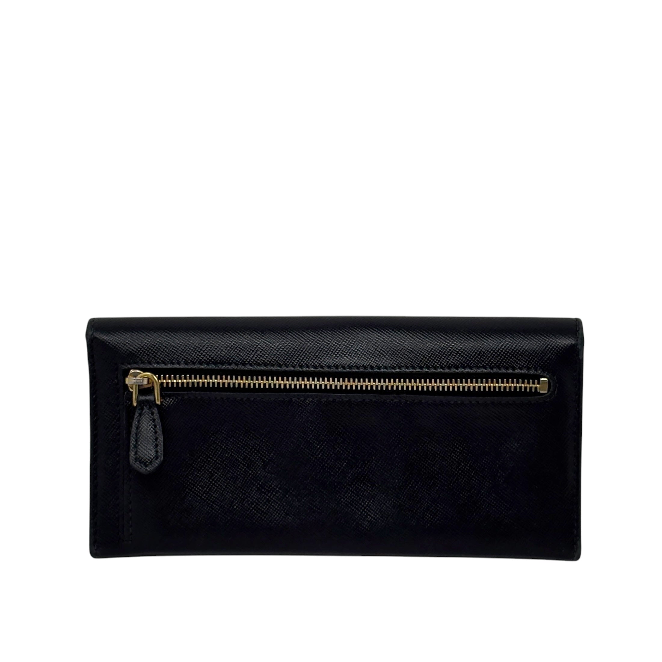 Prada Black Saffiano Long Wallet