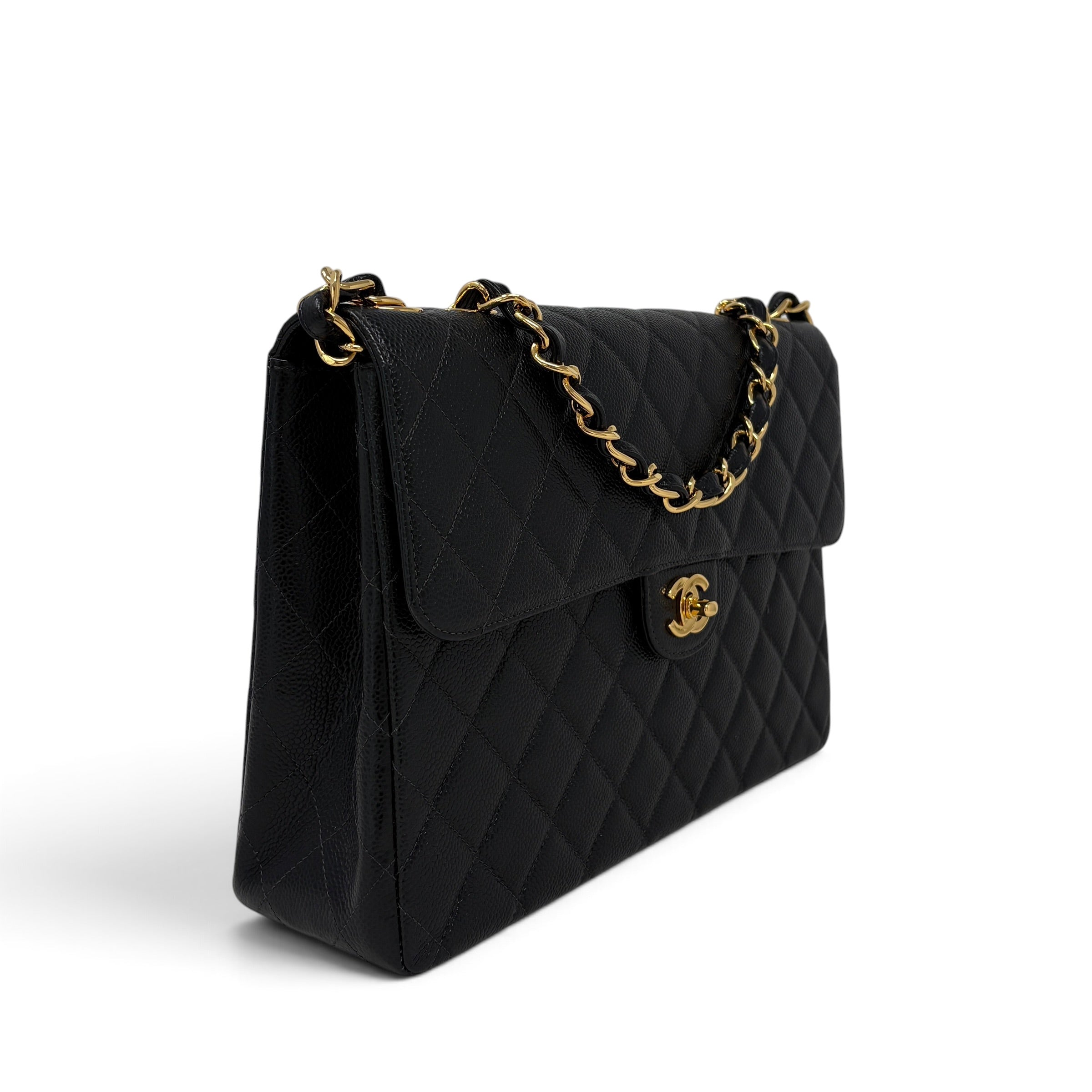 Chanel Vintage Black Caviar Single Flap