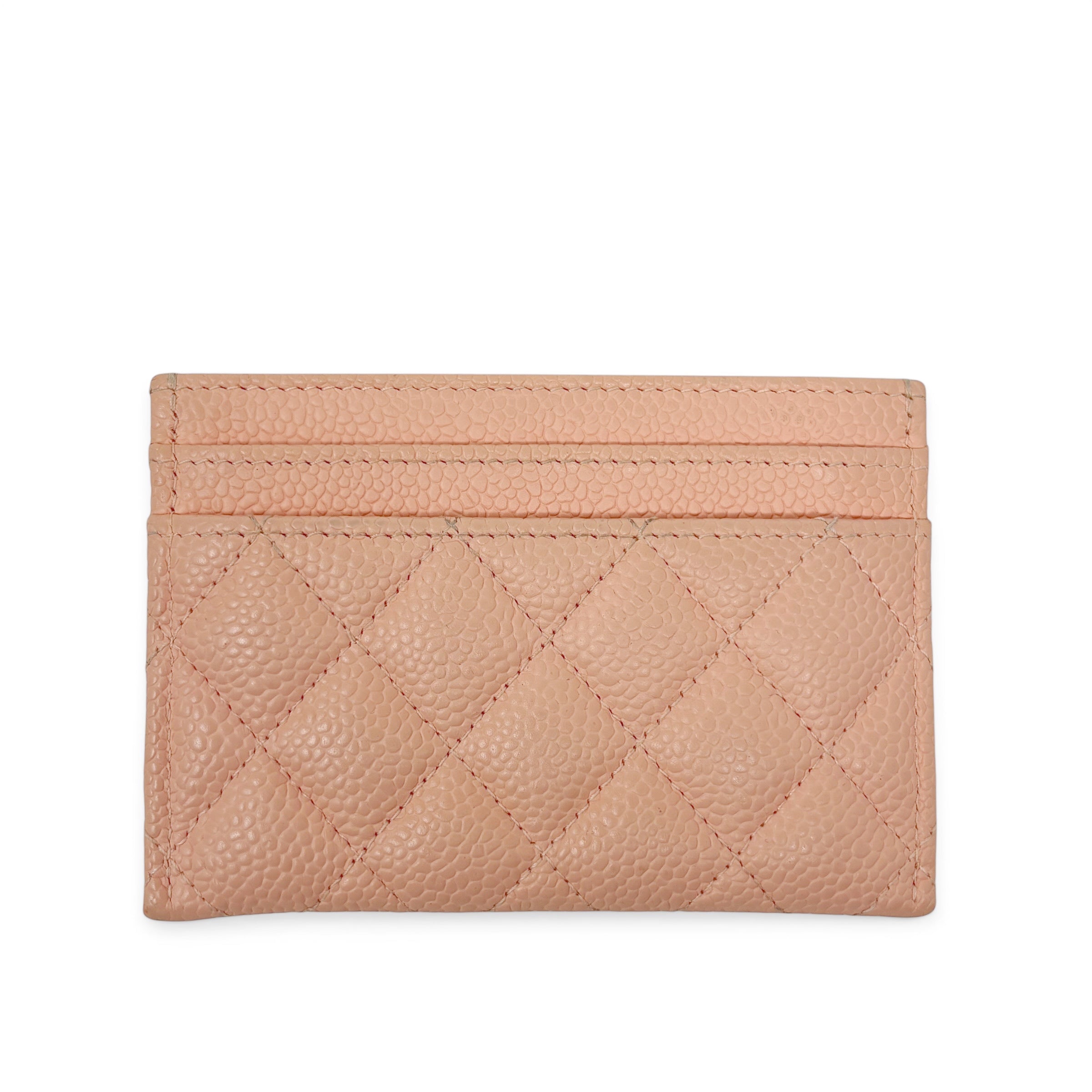 Chanel Peach Caviar Boy Cardholder