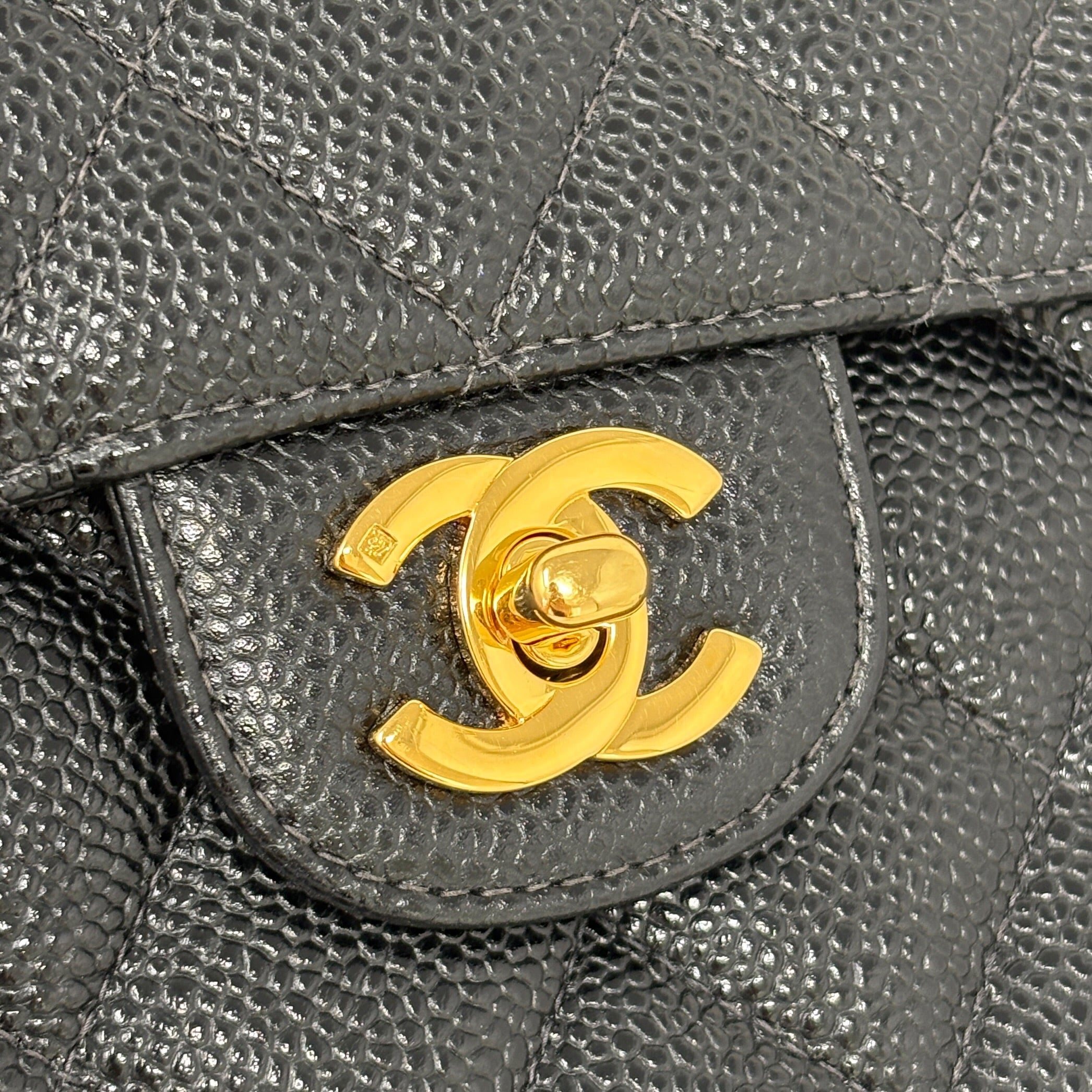 Chanel Vintage Black Caviar Single Flap