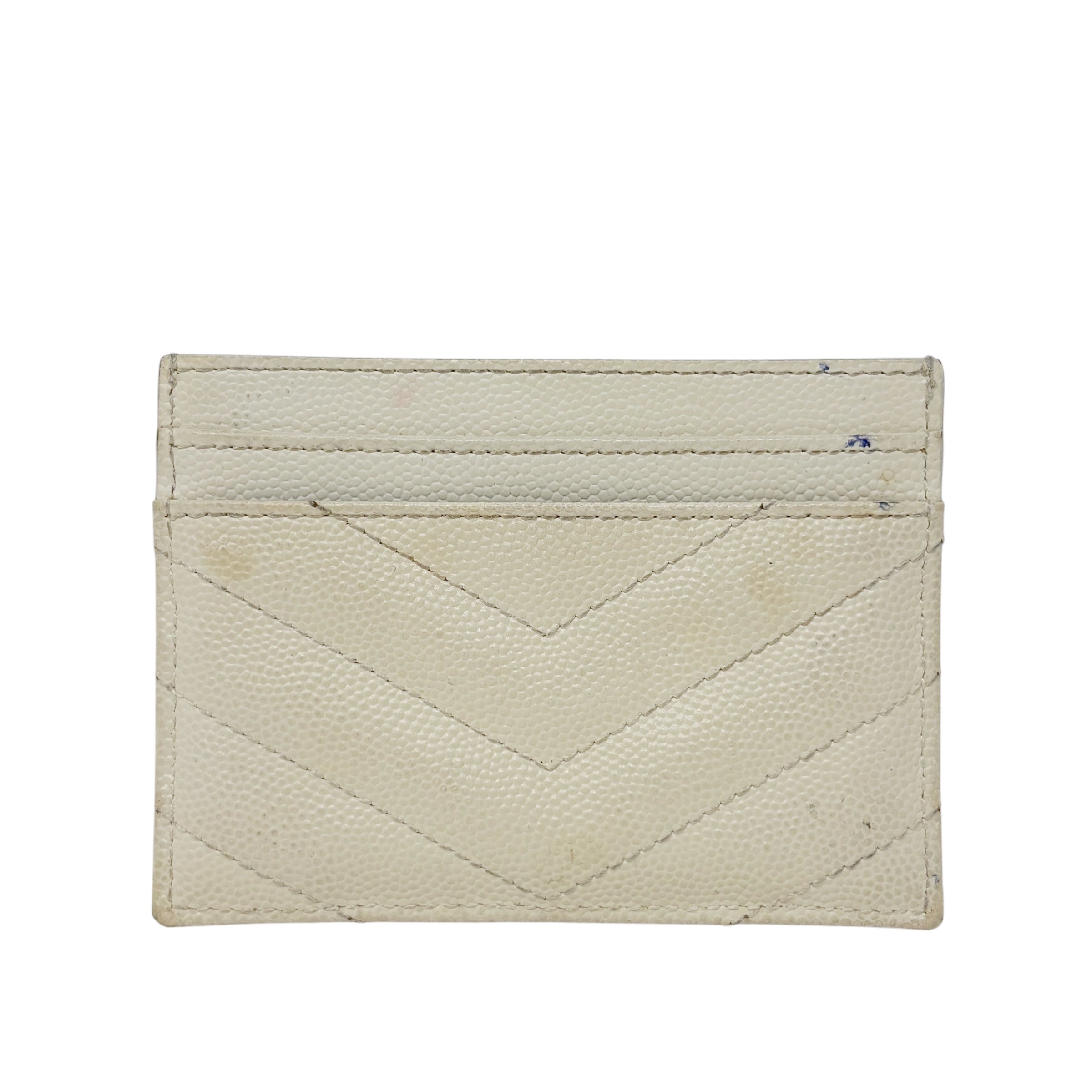 Saint Laurent Blanc Vintage Cassandre Card Holder