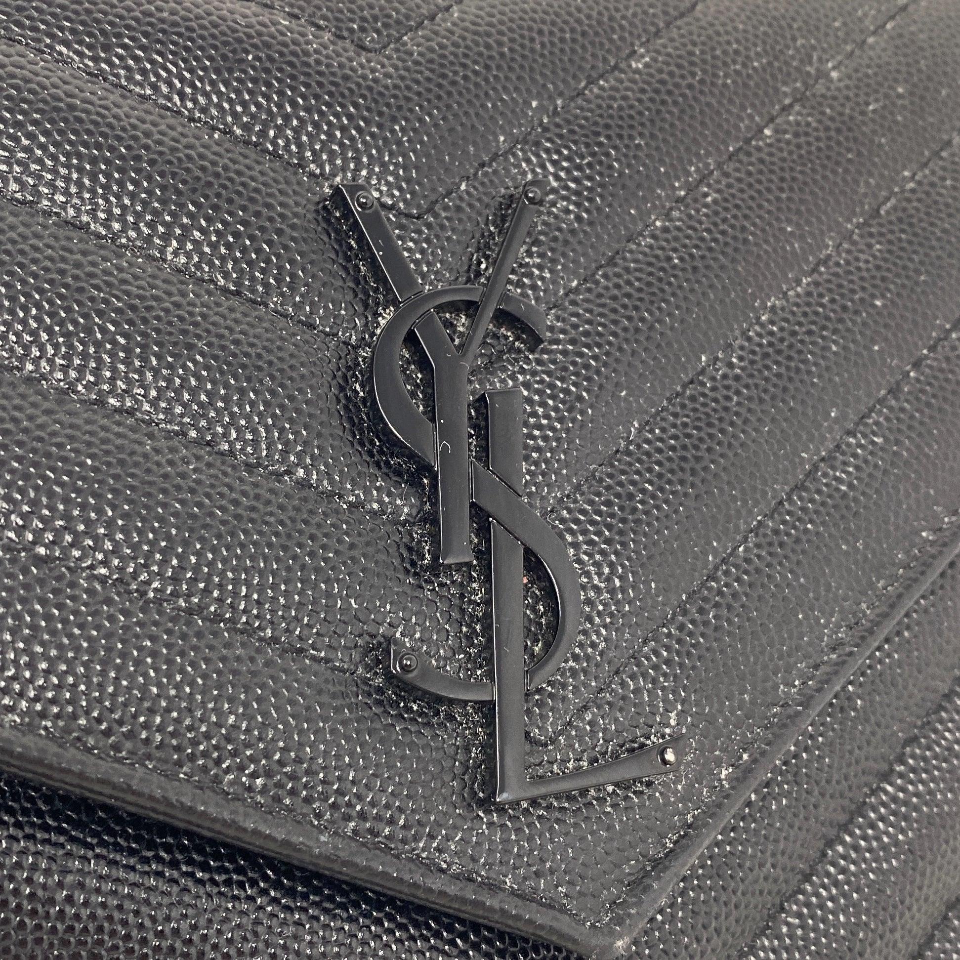 Saint Laurent Black Envelope Wallet On Chain