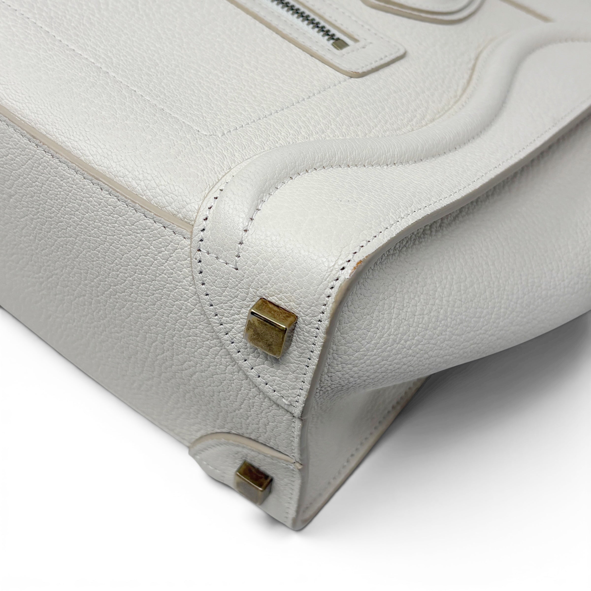 Celine White Micro Luggage Bag