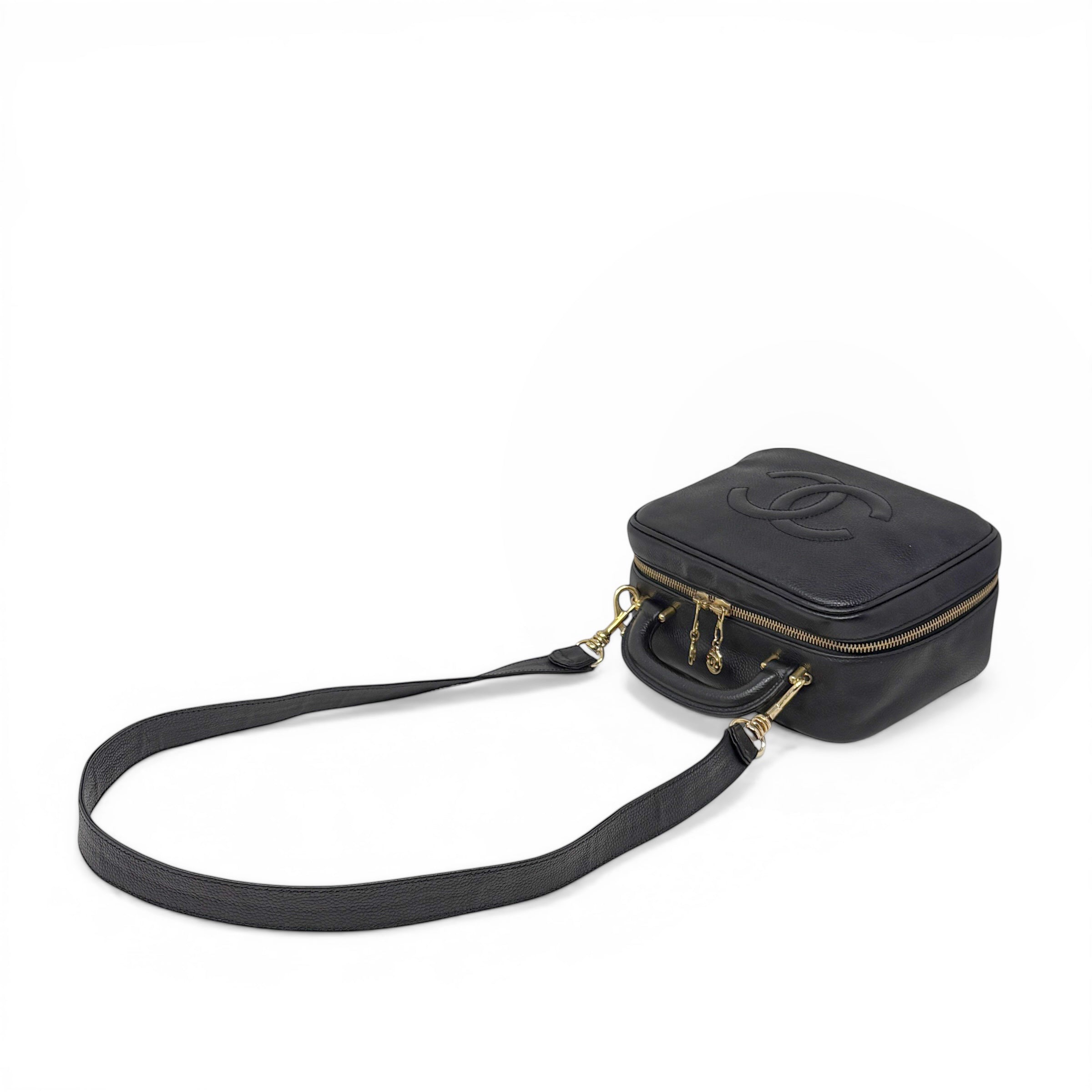 Chanel Vintage Black Lunch Box Vanity