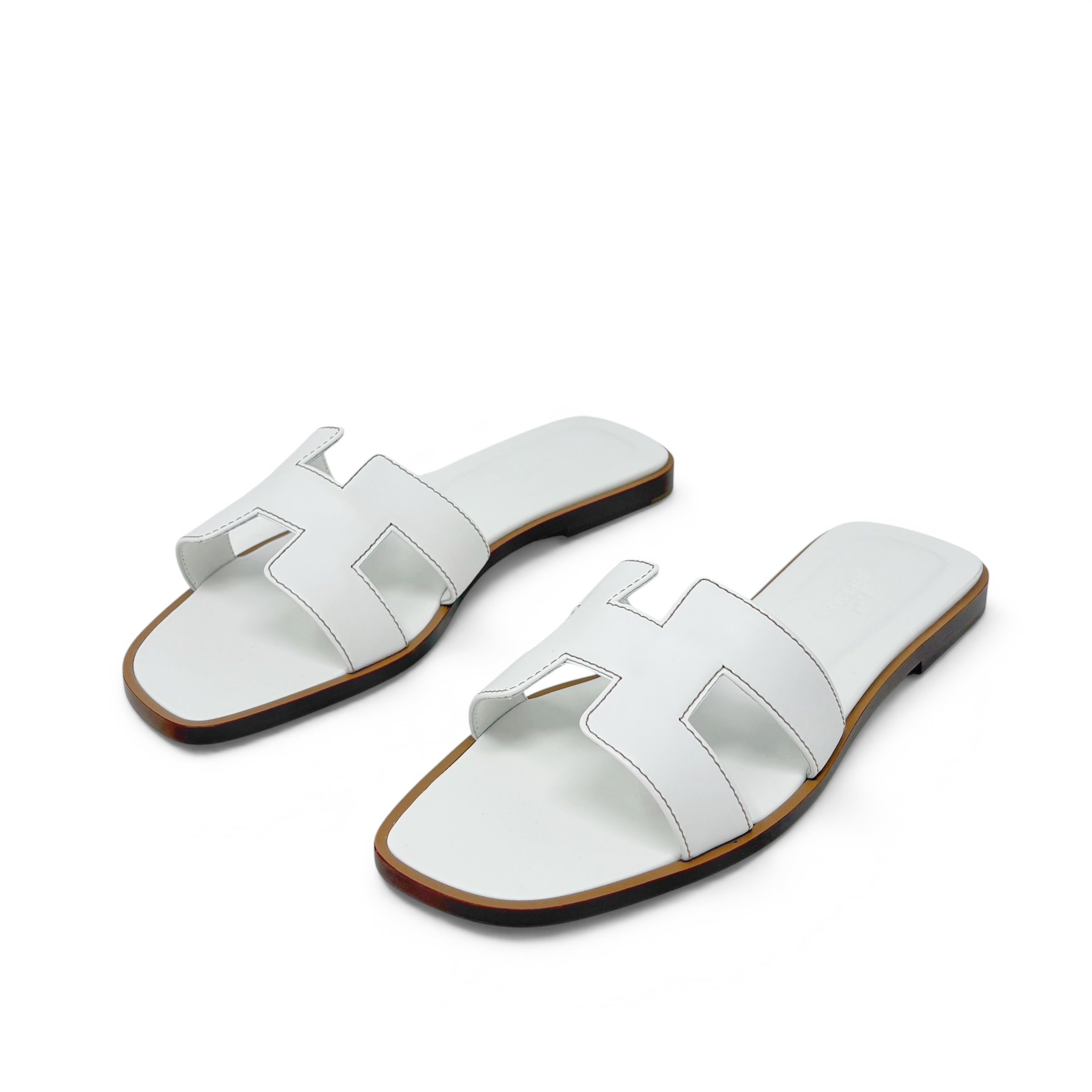 Hermes Blanc Oran Sandals 36.5