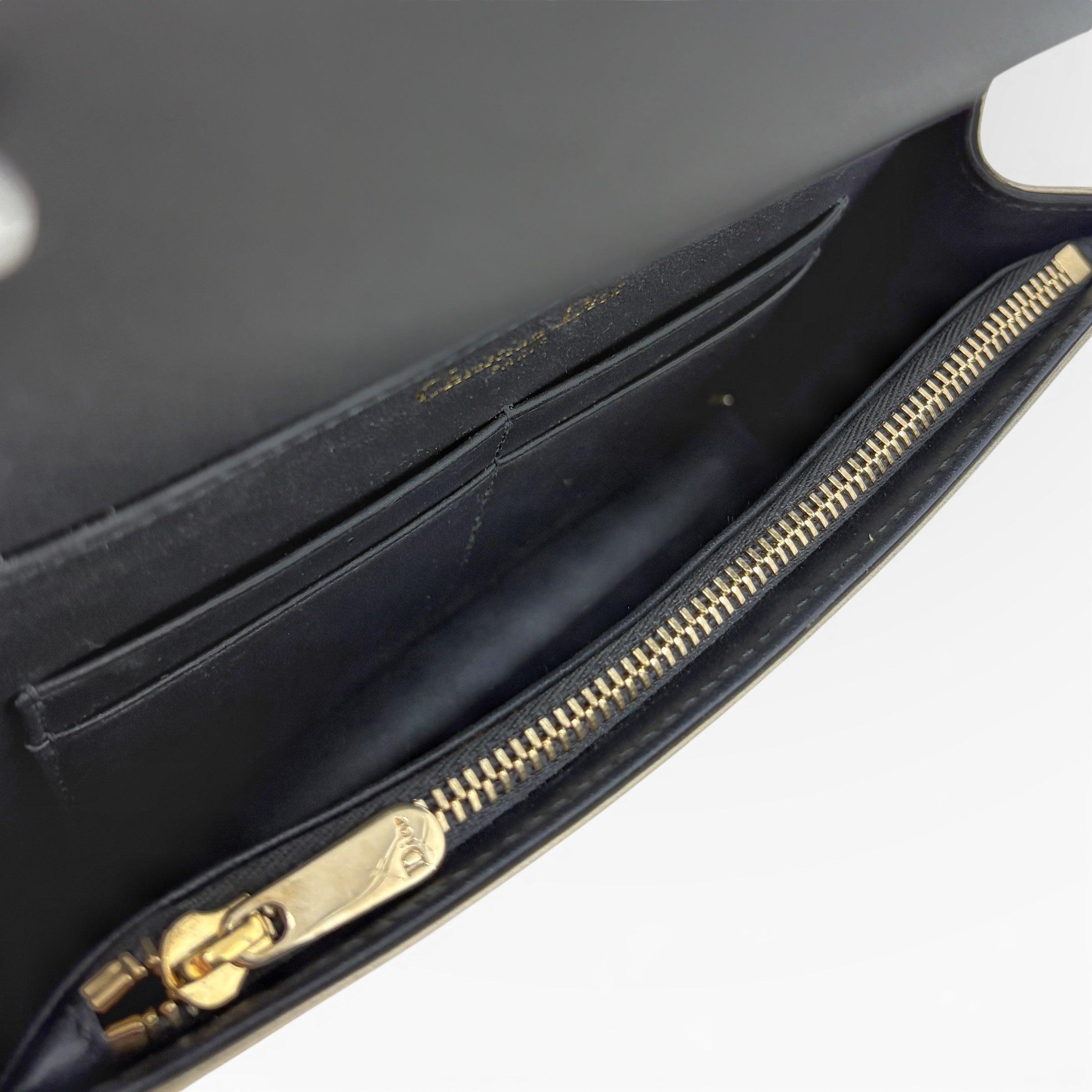 Dior Metallic Gold Diorama Wallet On Chain