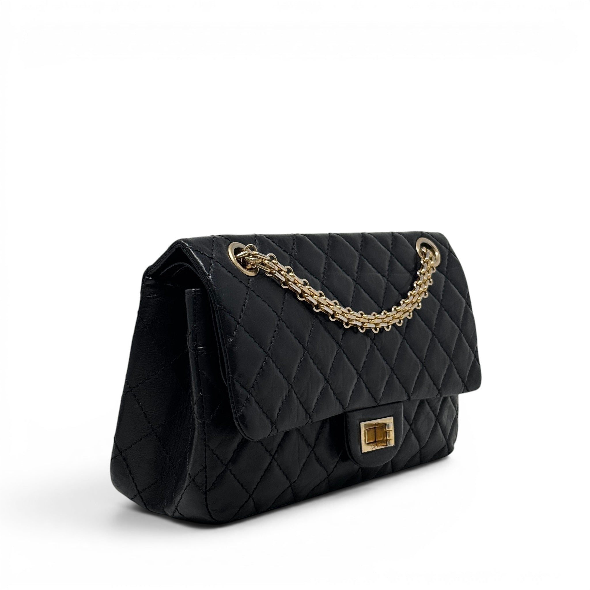 Chanel Black Calfskin 2.55 Reissue 225