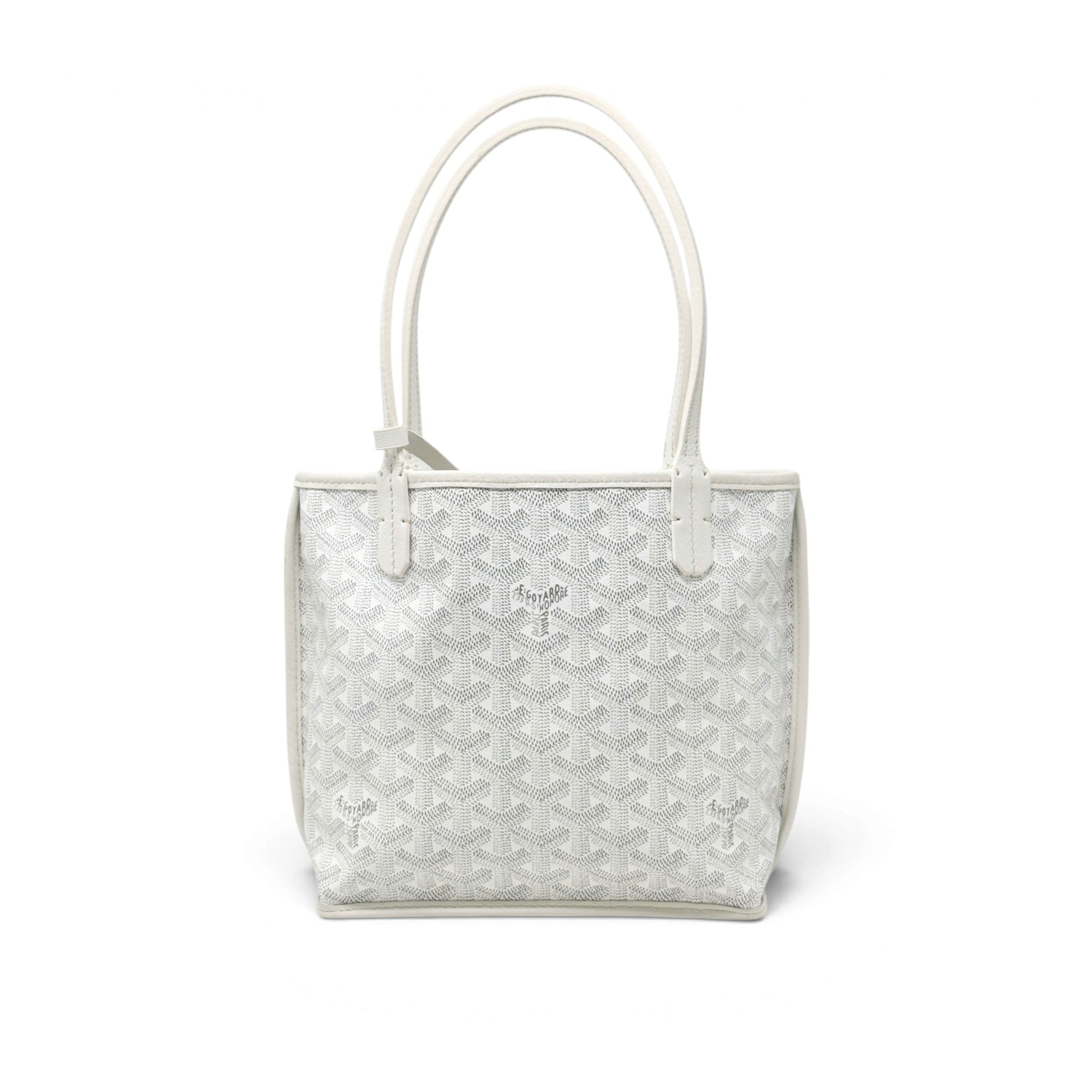 Goyard White Goyardine Anjou Mini Tote