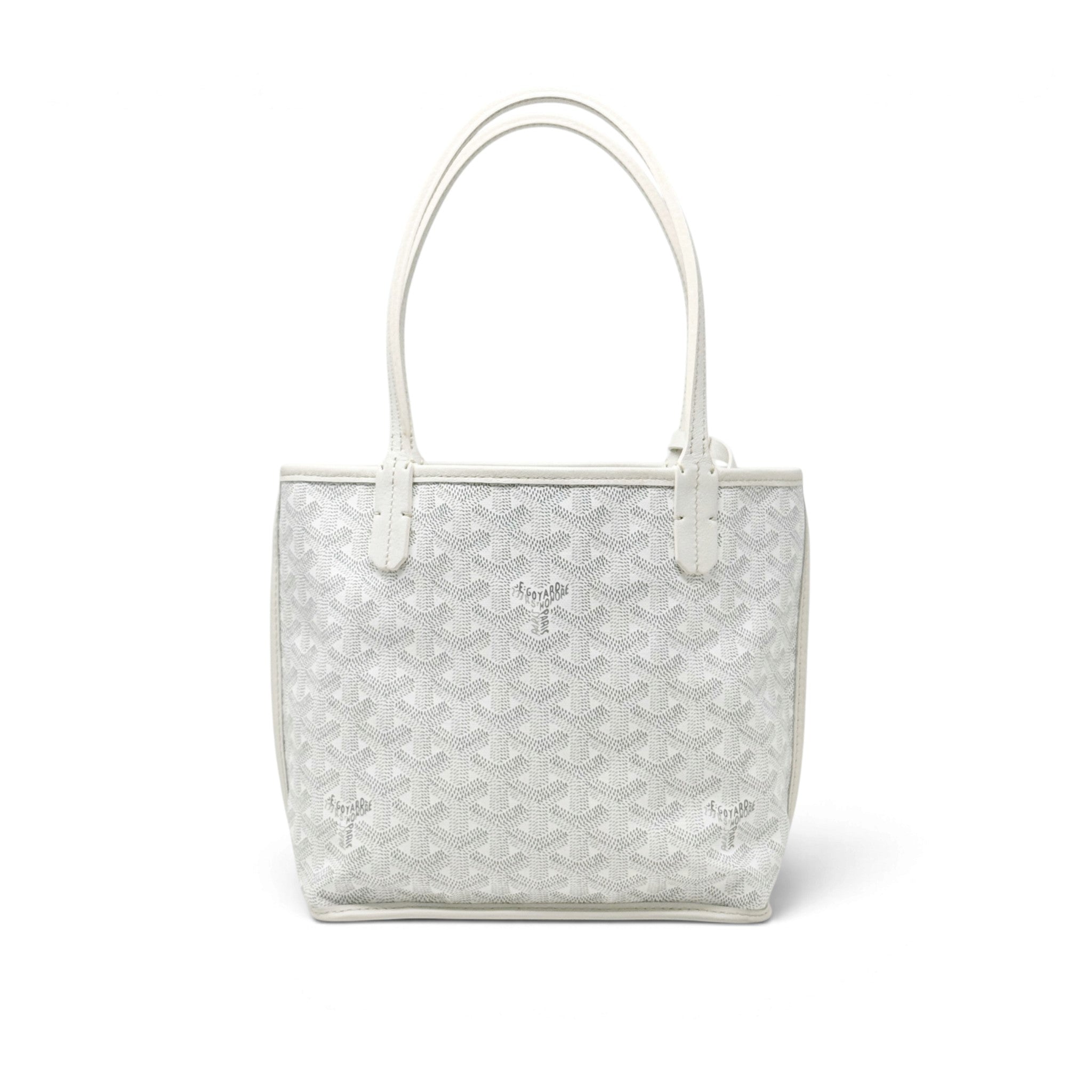 Goyard White Goyardine Anjou Mini Tote