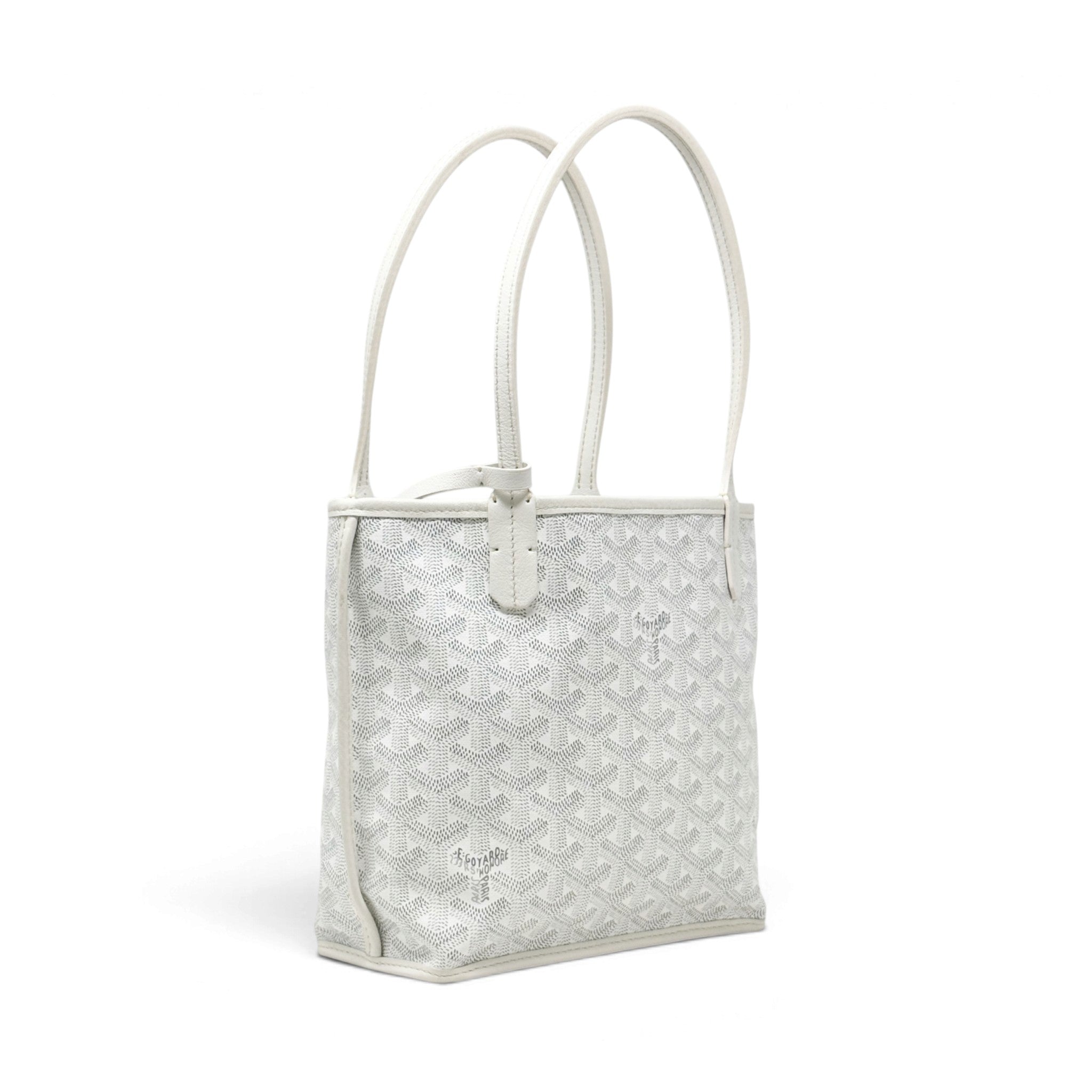 Goyard White Goyardine Anjou Mini Tote