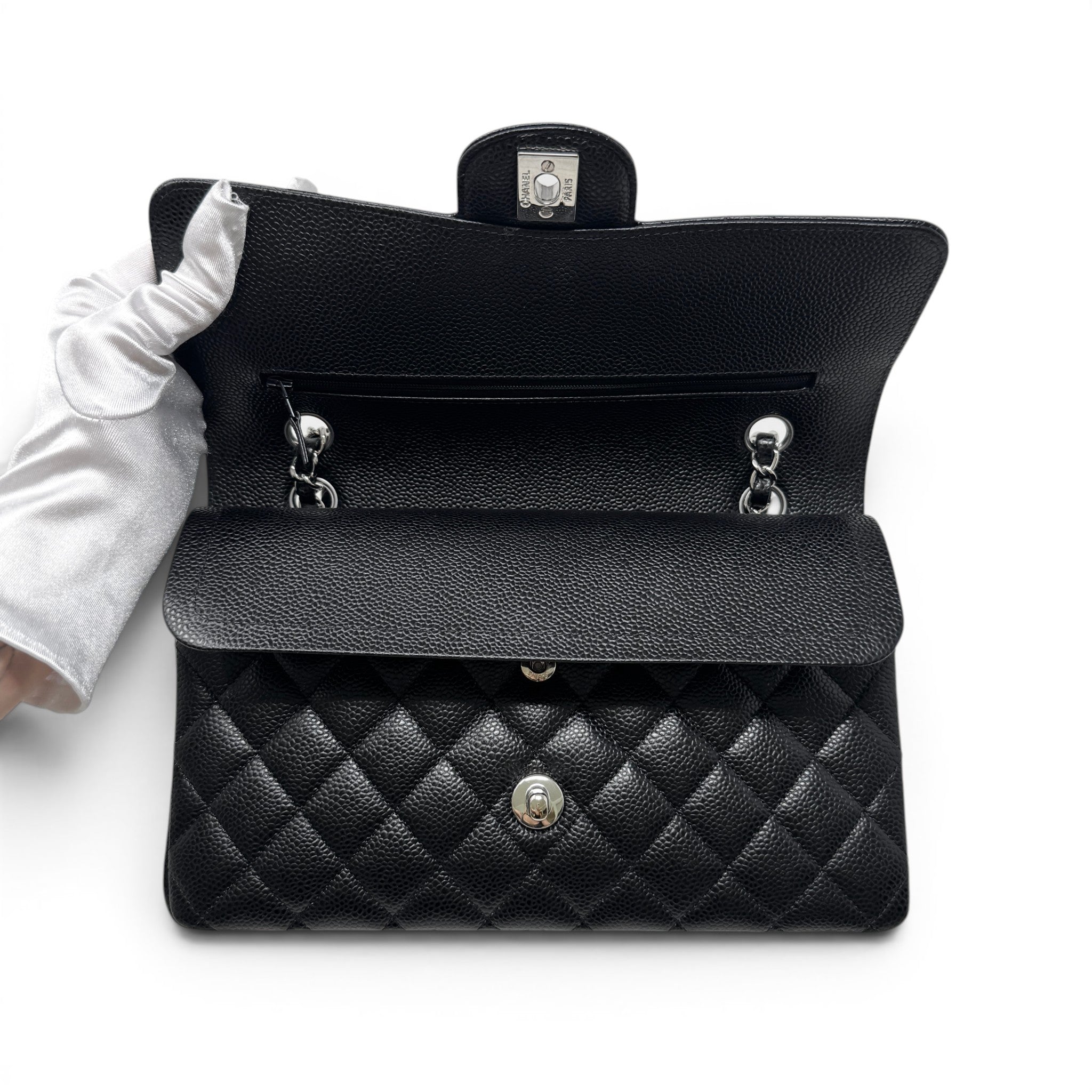 Chanel Black Caviar Medium Classic Flap