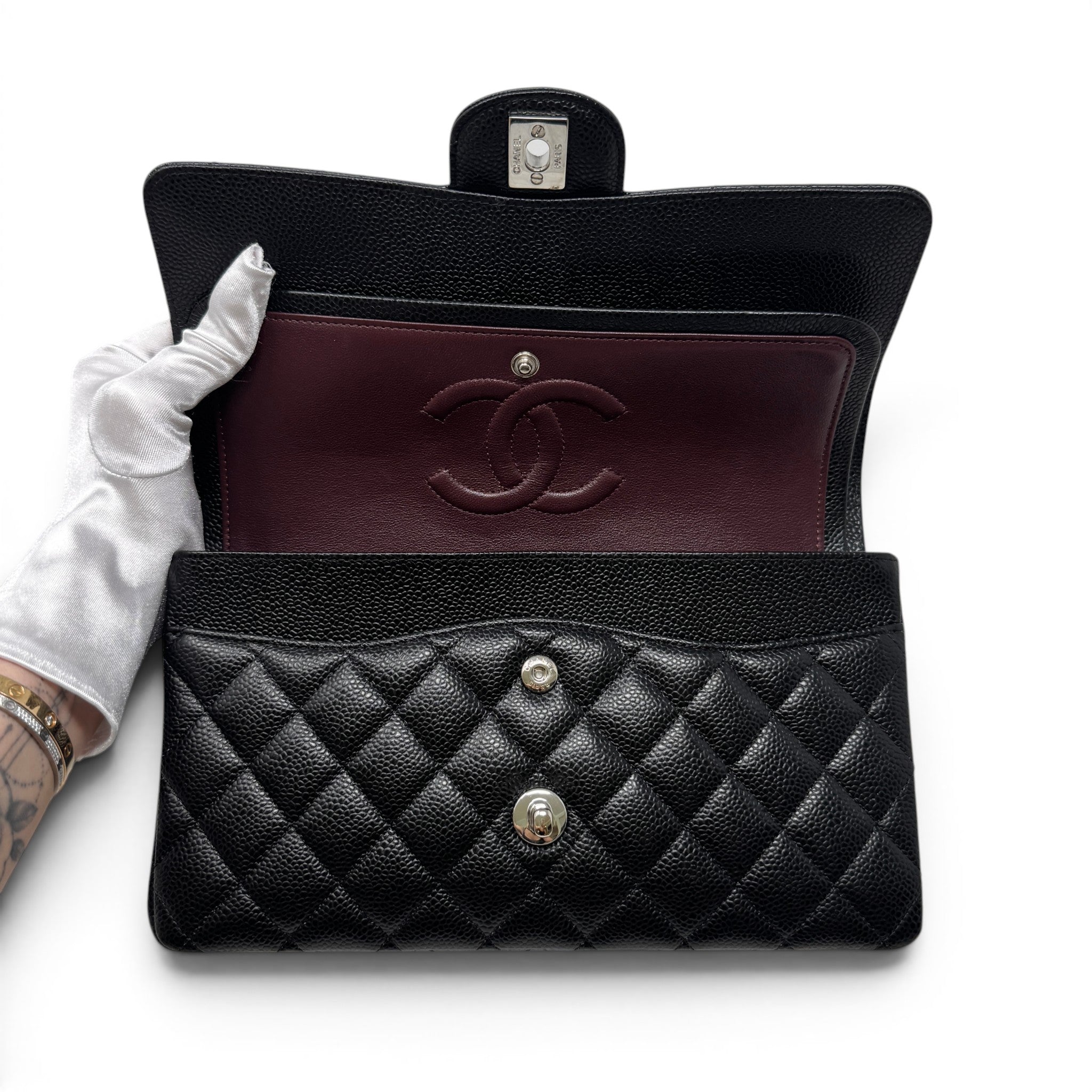 Chanel Black Caviar Medium Classic Flap