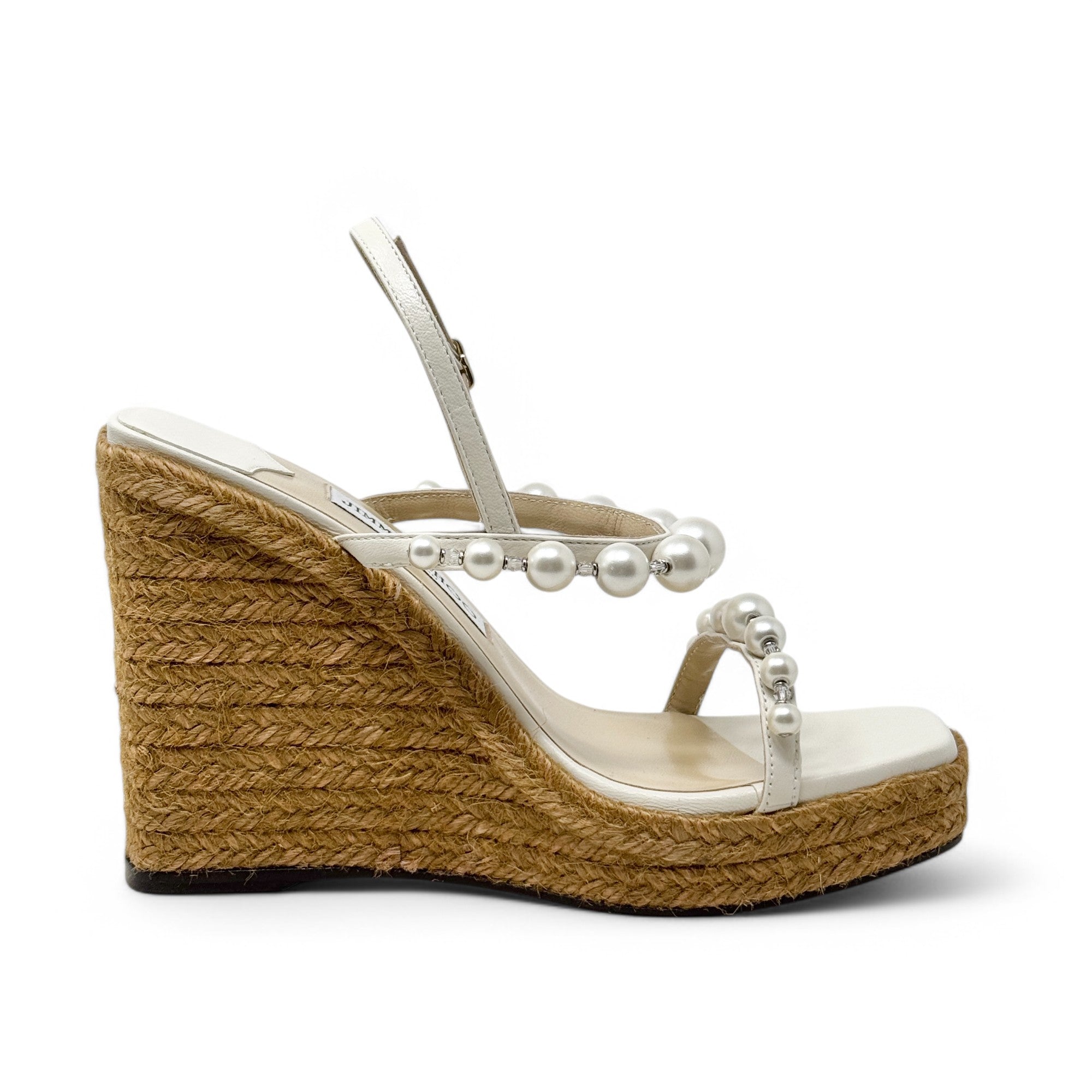 Jimmy Choo Latte Amatuus Wedge Sandals 36.5