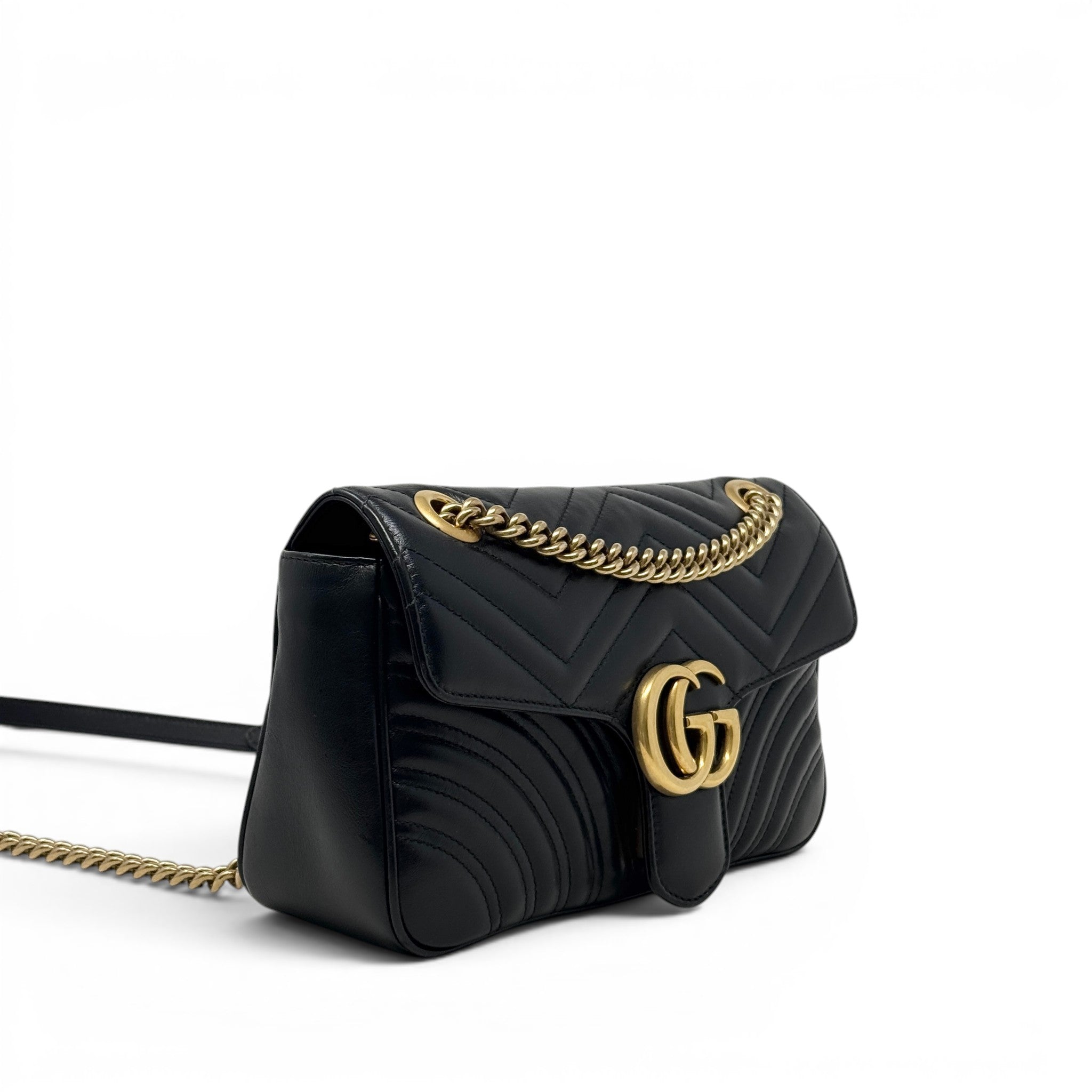 Gucci Black Medium GG Marmont Bag