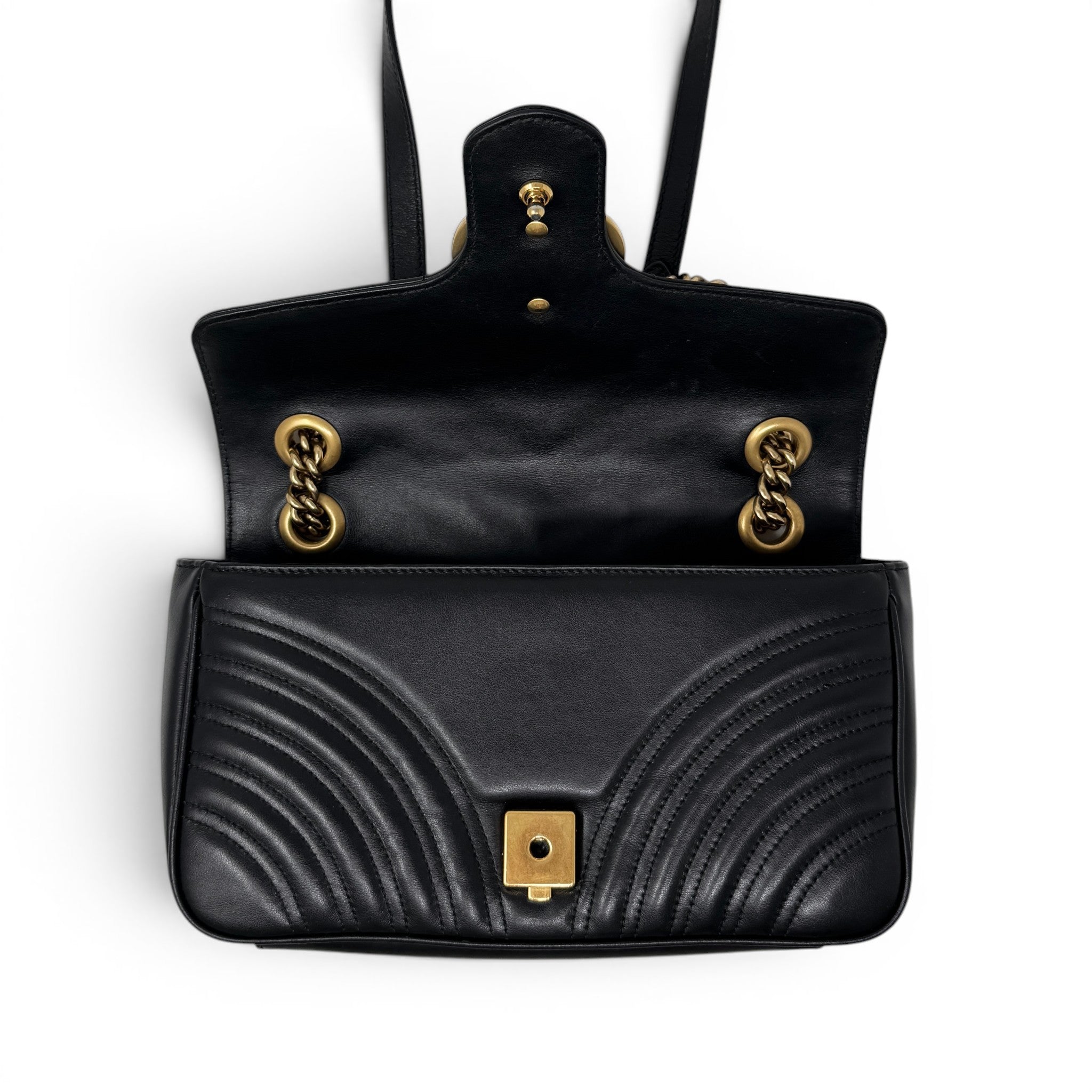 Gucci Black Medium GG Marmont Bag