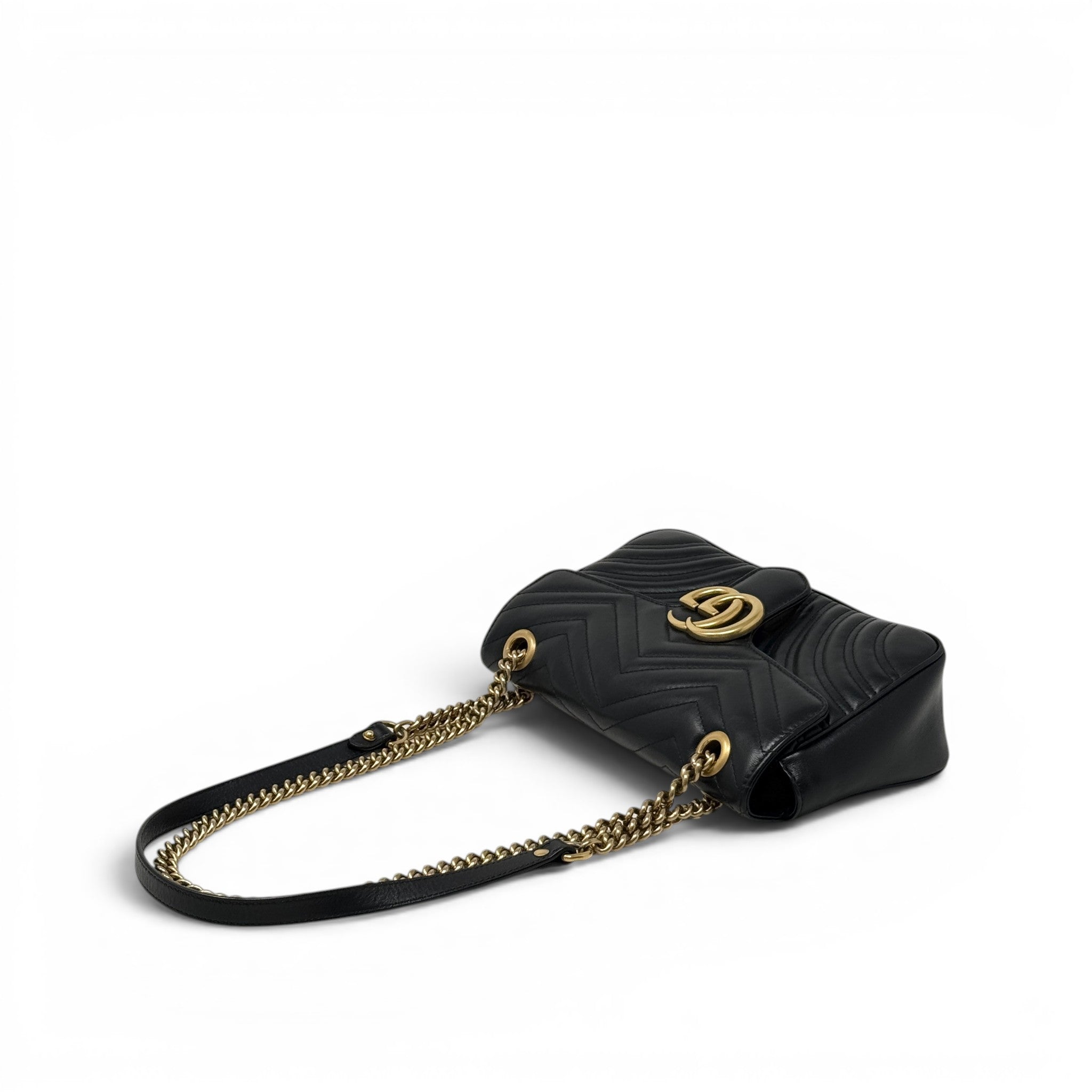 Gucci Black Medium GG Marmont Bag